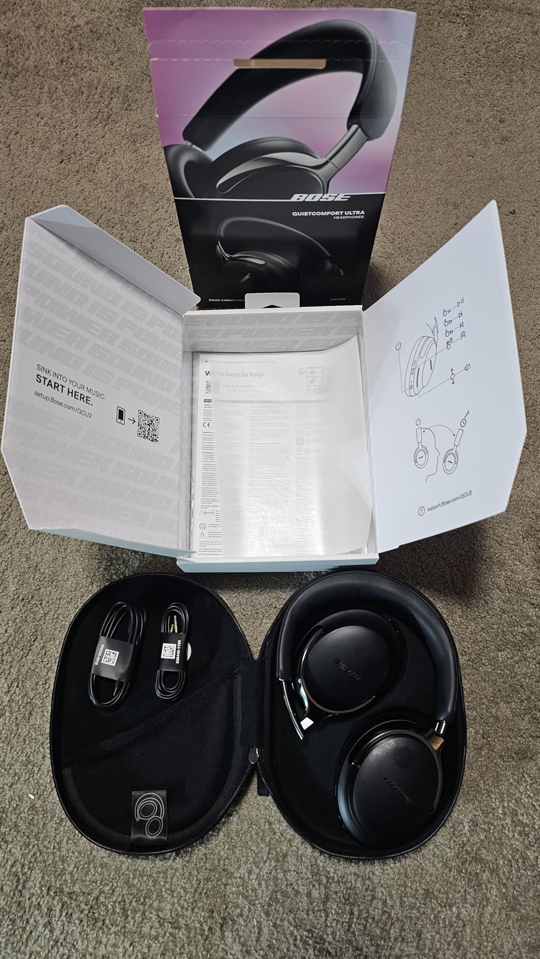 Bose QuietComfort Ultra Bluetooth Headphones (2nd Gen), Wireless Headphones with Spatial Audio, Over Ear Noise Cancelling with Mic, Up to 30 Hours of Play time, Black customer photo 1
