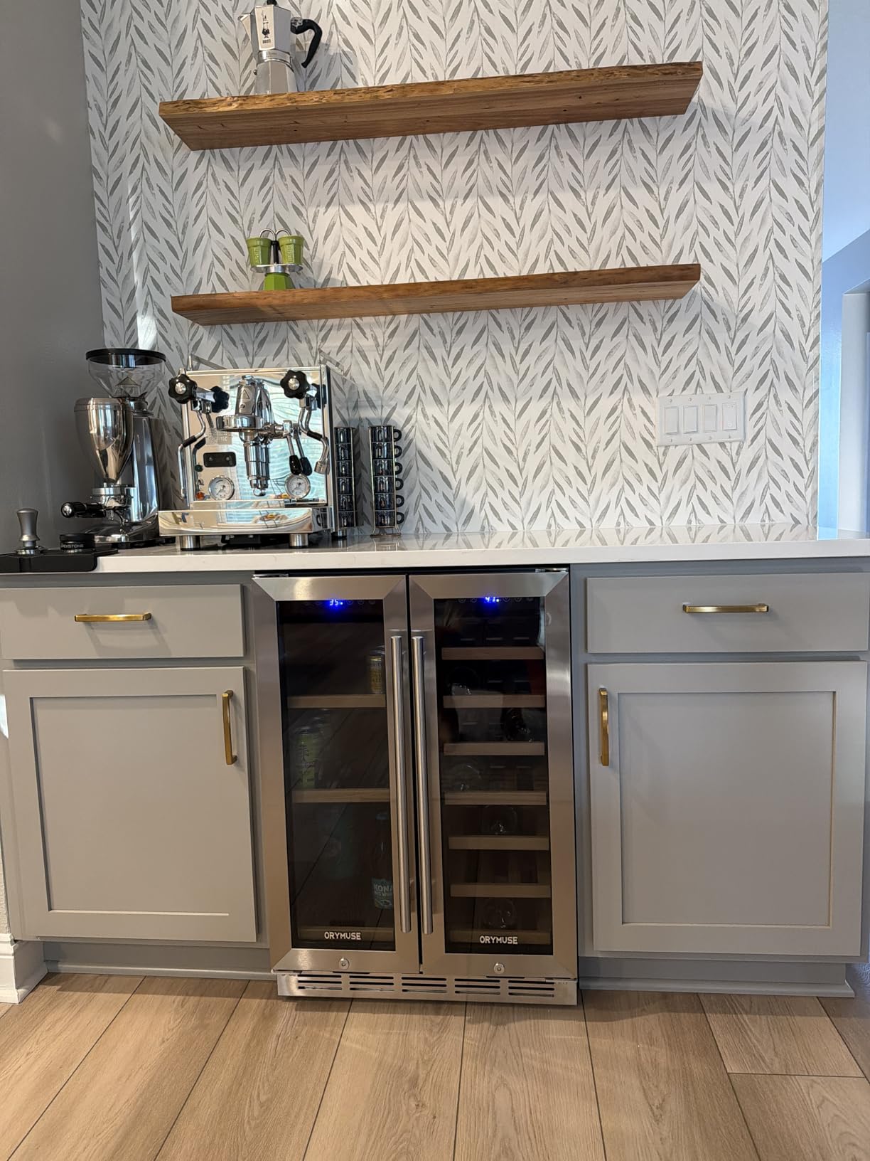 ORYMUSE 24 Inch Wine Fridge, 54 Bottle Wine Cooler Refrigerator with Stainless Steel Glass Door, LED Display, Upgraded Compressor, Built-In or Freestanding for Home Bar Kitchen customer photo 2