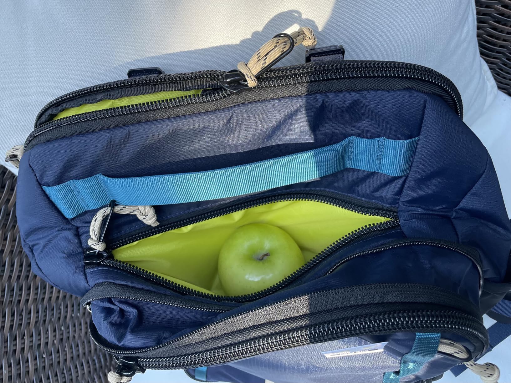 Topo Designs Global Travel Backpack, 25 Liter Bag, 3x Padded Grab Handles, Stretch Mesh, 100% Recycled Nylon Construction, PFAS-Free, Bluesign Approved (Navy/Sahara) customer photo 1