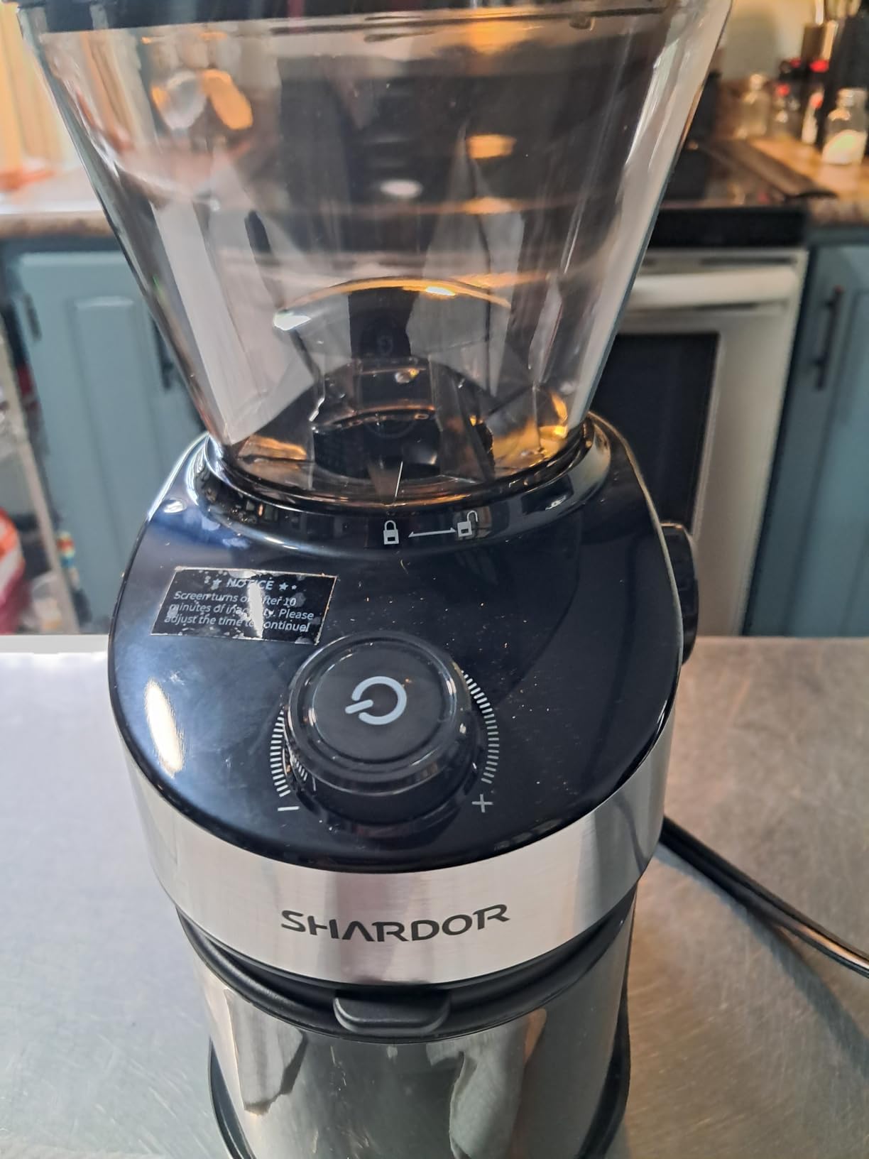 SHARDOR Burr Coffee Grinder Electric with 32 Grinding Sizes 3.0, Coffee Bean Grinder with 40 Seconds Adjustable Electronic Timer, Coffee Grinders for Home Use with Chamber Cleaning Button, Black customer photo 1