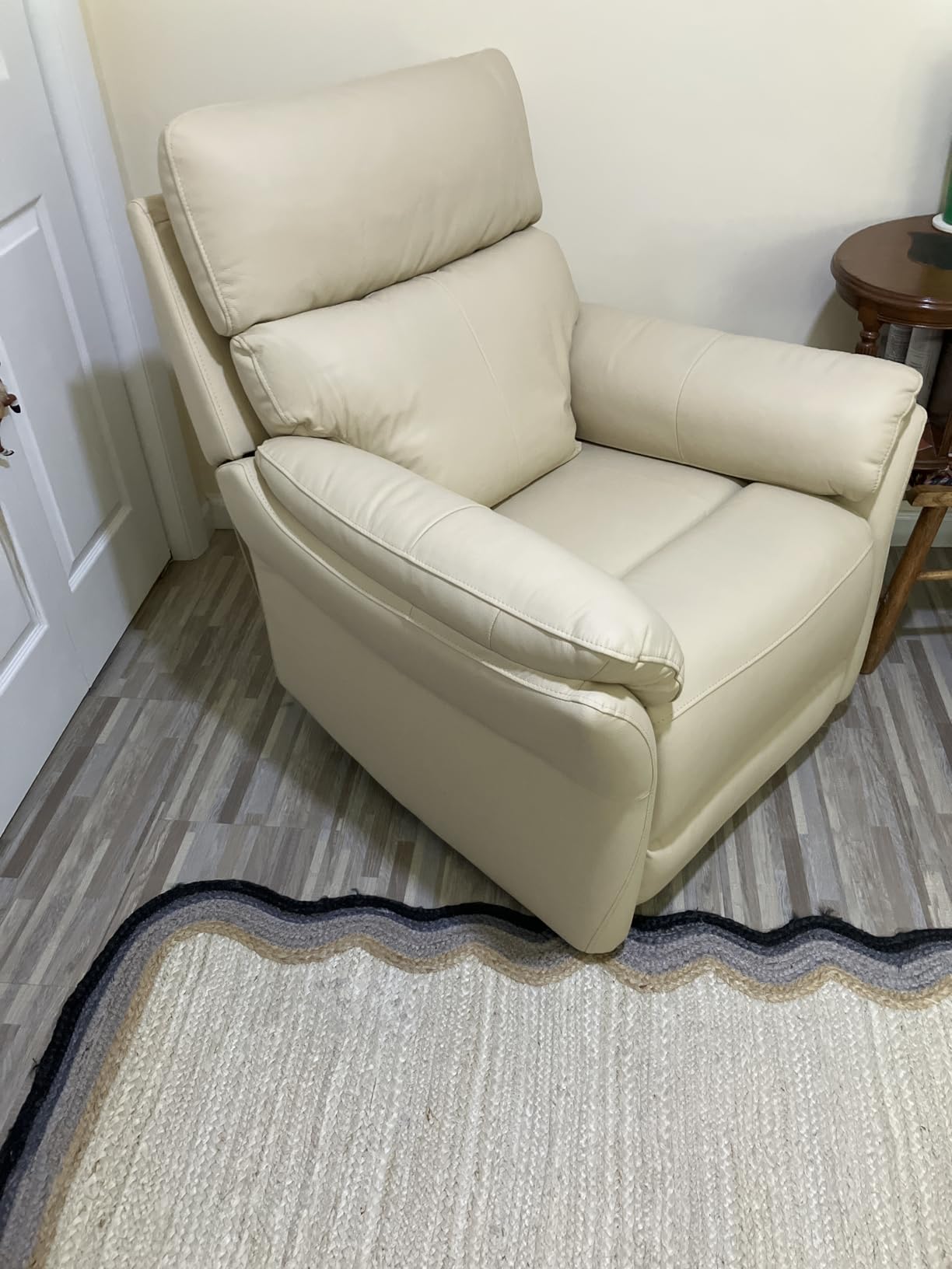 AIRSKY Genuine Leather Recliner Chair, Top Grain Leather, Italian Water-Washing Process, Lazy boy Recliner Chair, for Living Room, Theater Seating, Bedroom, Beige, R1 customer photo 2