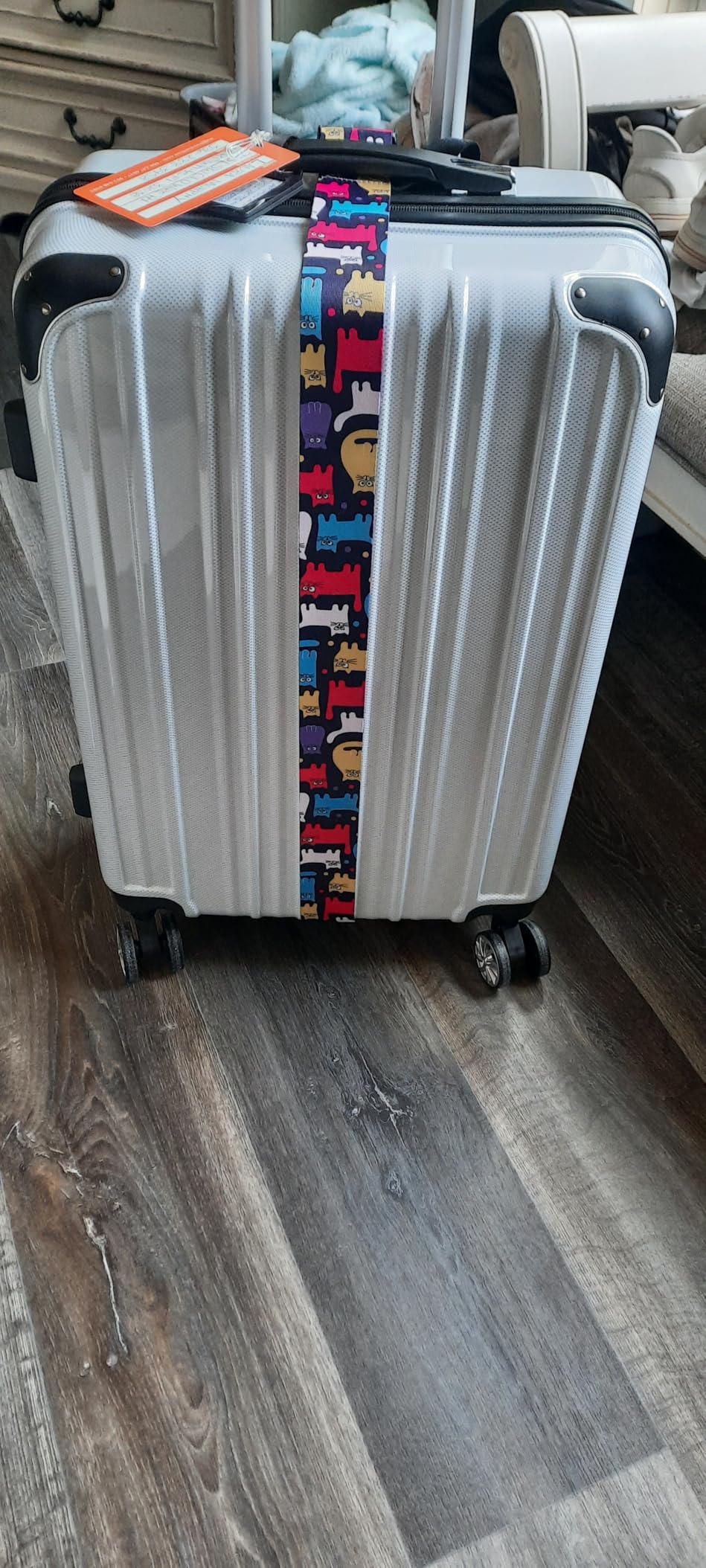 Coolife Luggage, Suitcase with Durable and Lightweight, Large Checked Luggage with ABS Hardshell Expandable, Dual Spinner Wheels, TSA Lock, and YKK Zipper (apricot white, L(28in)) customer photo 2