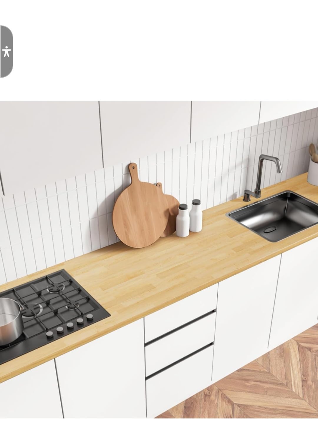 Butcher Block Countertop Table Top - Unfinished Solid Wood Countertop 1.5in Thick Unfinished Surface for DIY Washer Dryer Cutting Board Kitchen - 4ft L x 25