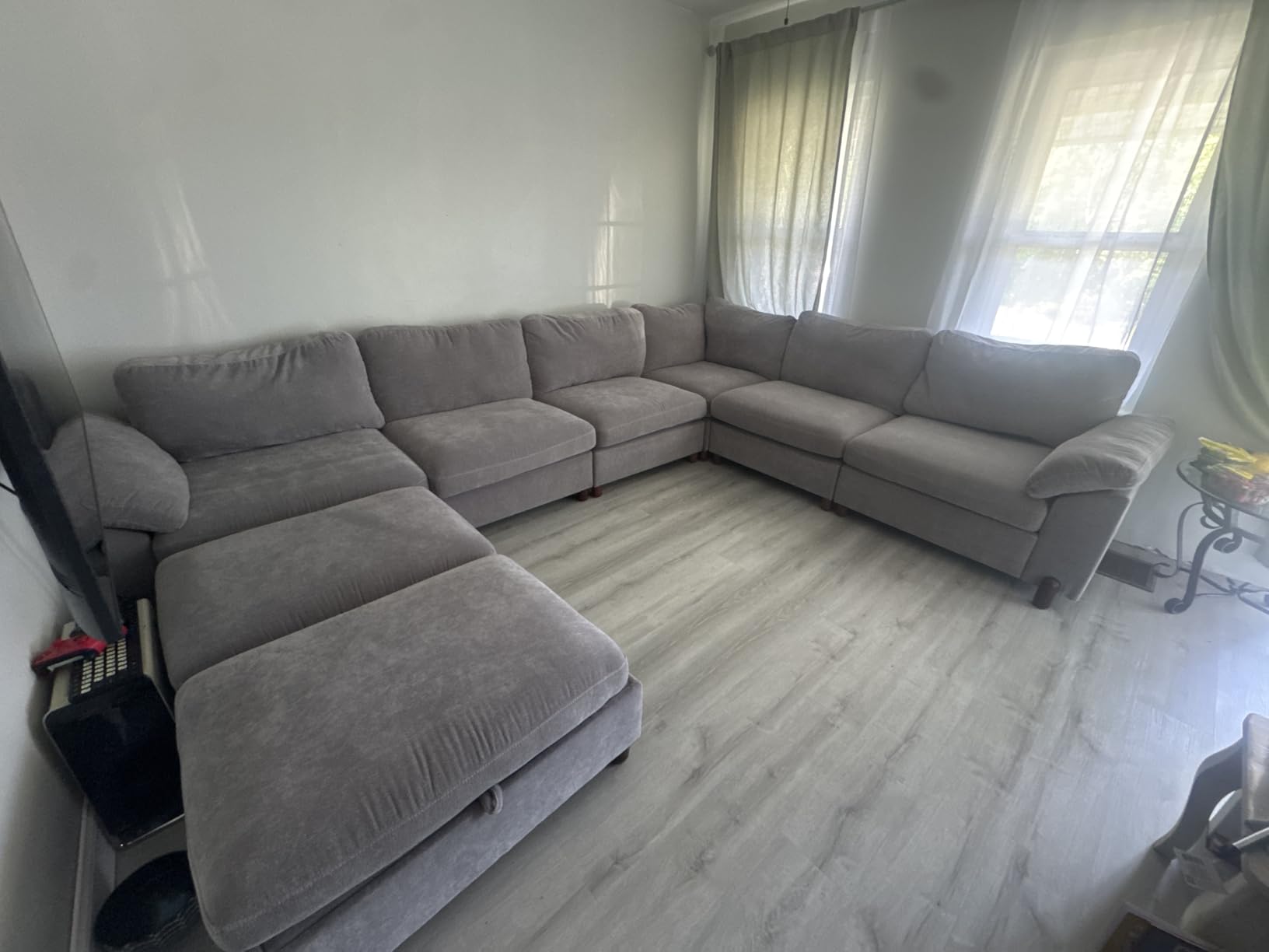 SITJOY Oversized Sectional Couches for Living Room, Extra Large Deep Seat Couch with Washable Covers, 118