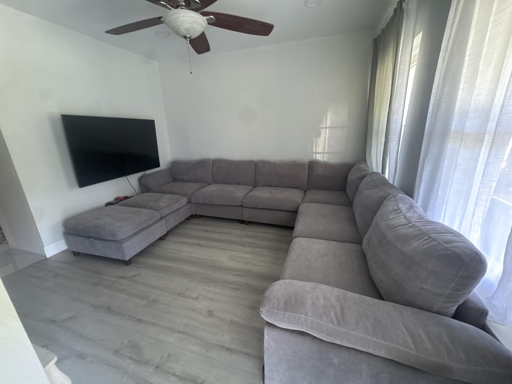SITJOY Oversized Sectional Couches for Living Room, Extra Large Deep Seat Couch with Washable Covers, 118