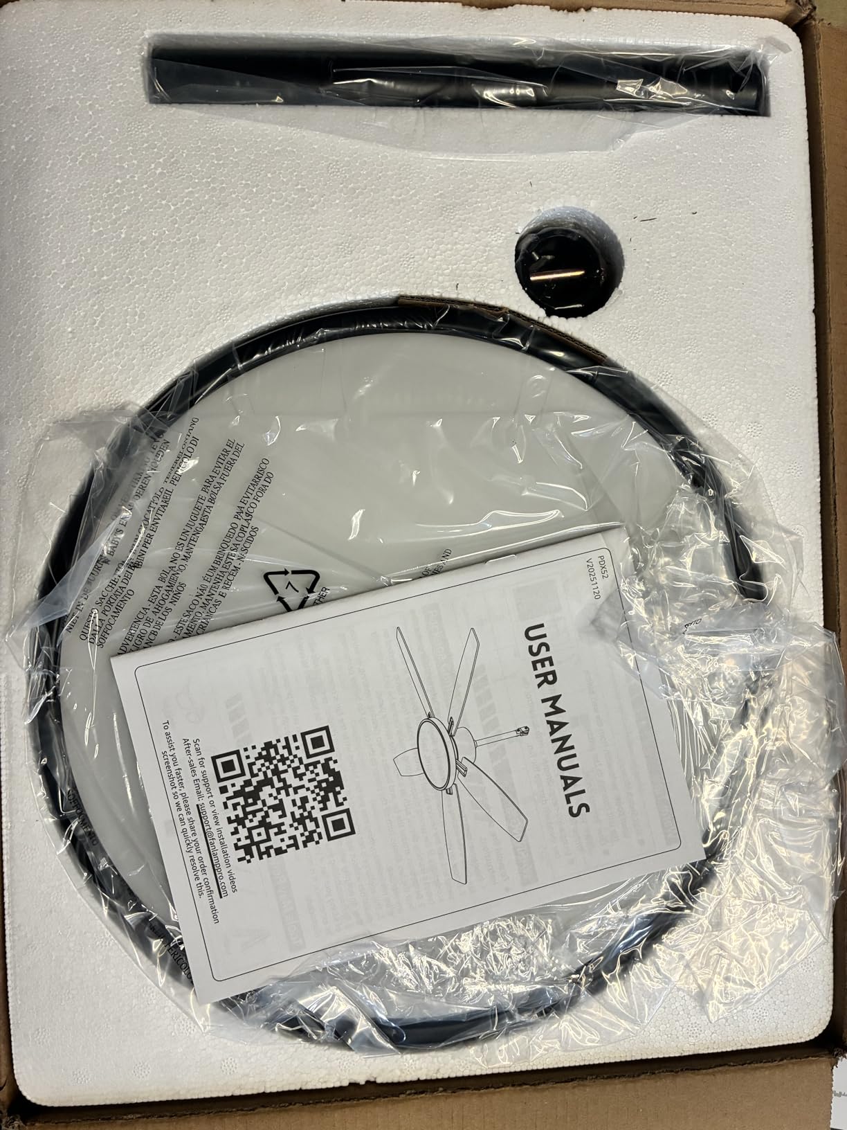 Fanbulous 52'' Outdoor Ceiling Fans with Light and Remote, IP65 Wet Rated Waterproof Ceiling Fan with 6-Speed DC Motor, Farmhouse Gazebo Fan for Porch Patios Pavilion (Black) customer photo 1