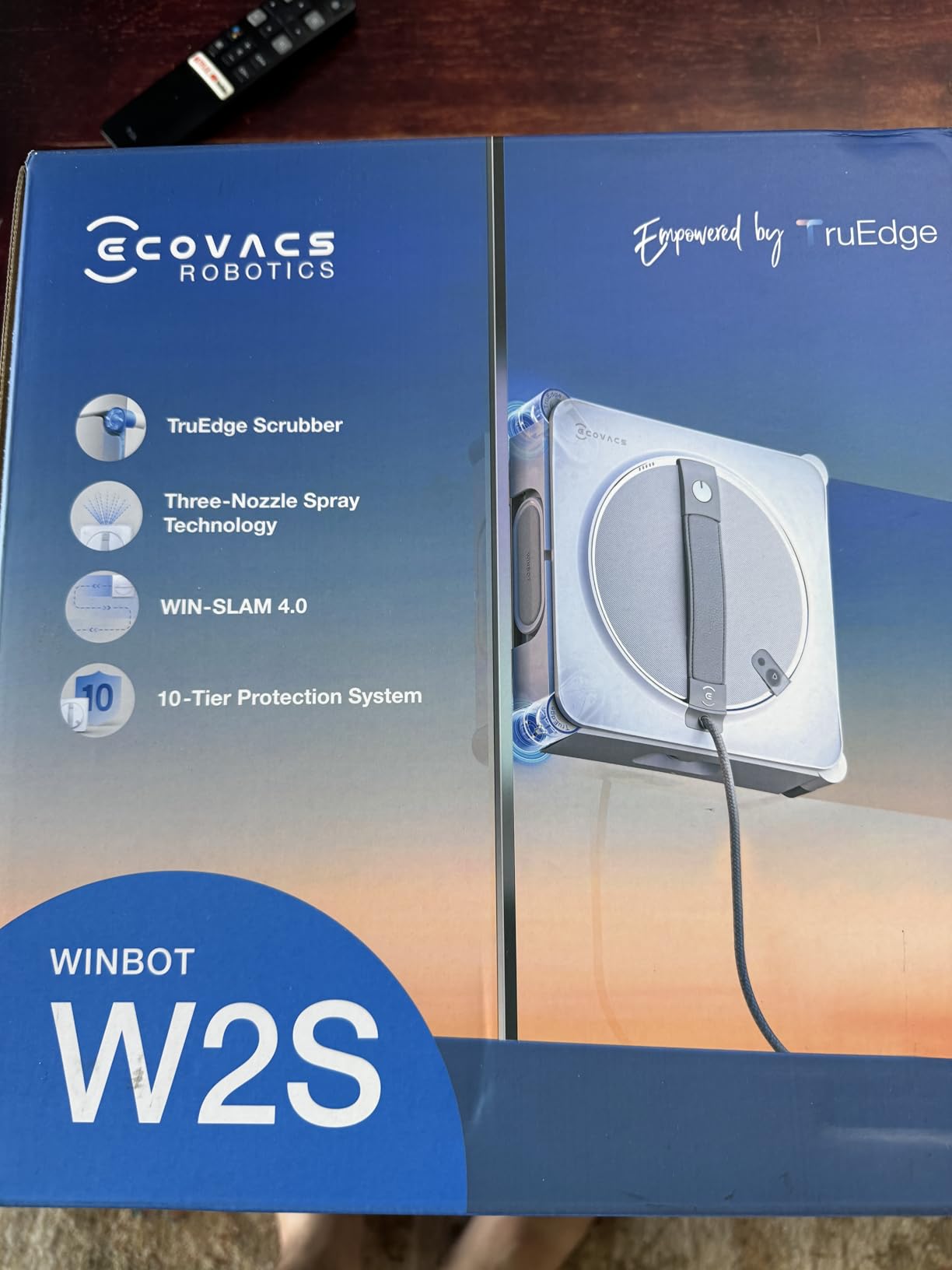 ECOVACS WINBOT W2S Window Cleaning Robot, Intelligent Edge-to-Edge Cleaning with TruEdge Scrubbers, 3 Water Nozzles, 10-Level Safety System, Win-SLAM 4.0 Route Planning, Even Climbing System customer photo 1