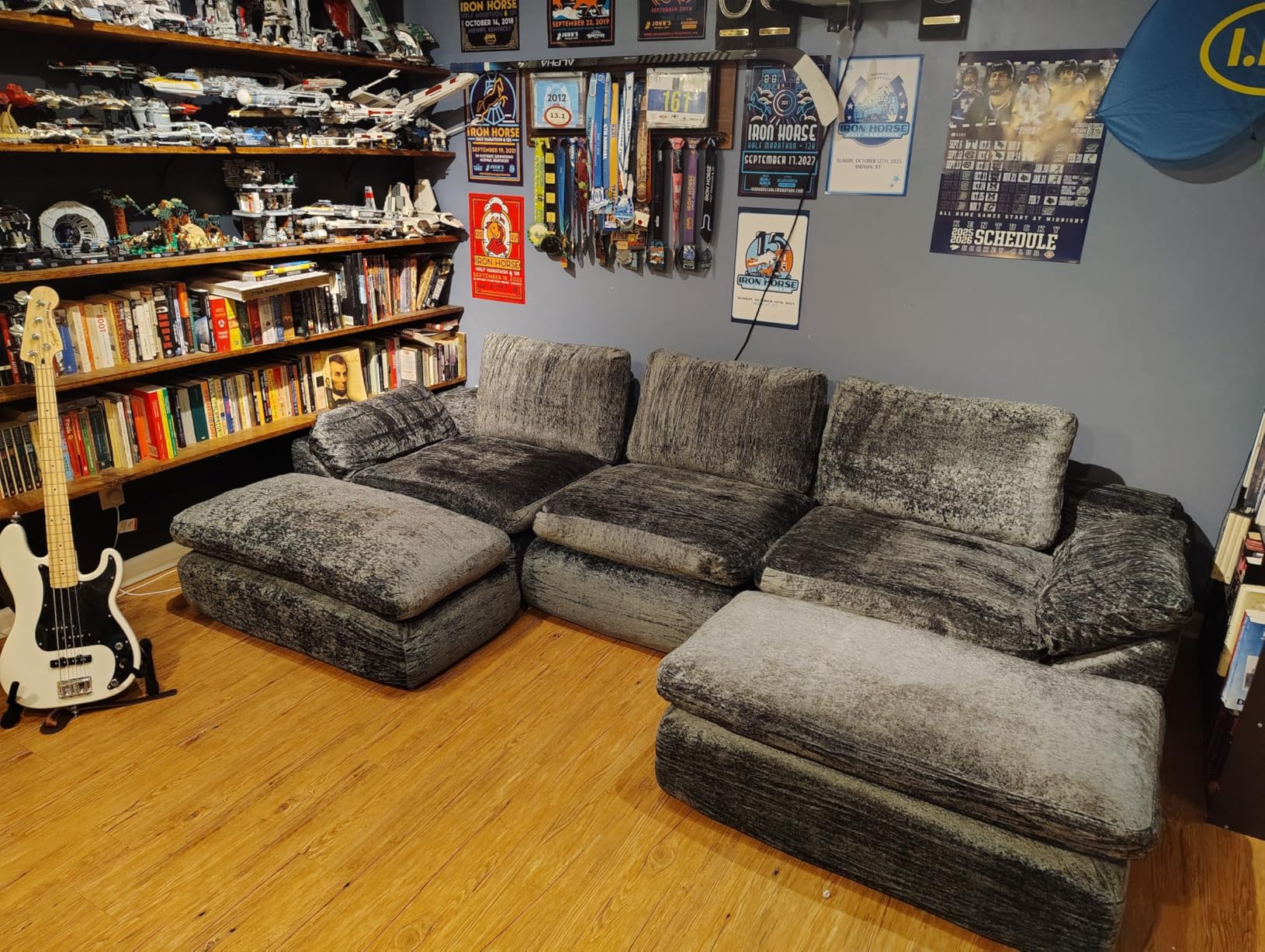 Vamcheer U Shaped Cloud Couch - Ultra Soft Modular Sectional Sofa with 2 Movable Ottoman, Deep Seat Boneless Couches for Living Room, Bedroom, Office, No Assembly Required, Beige customer photo 1