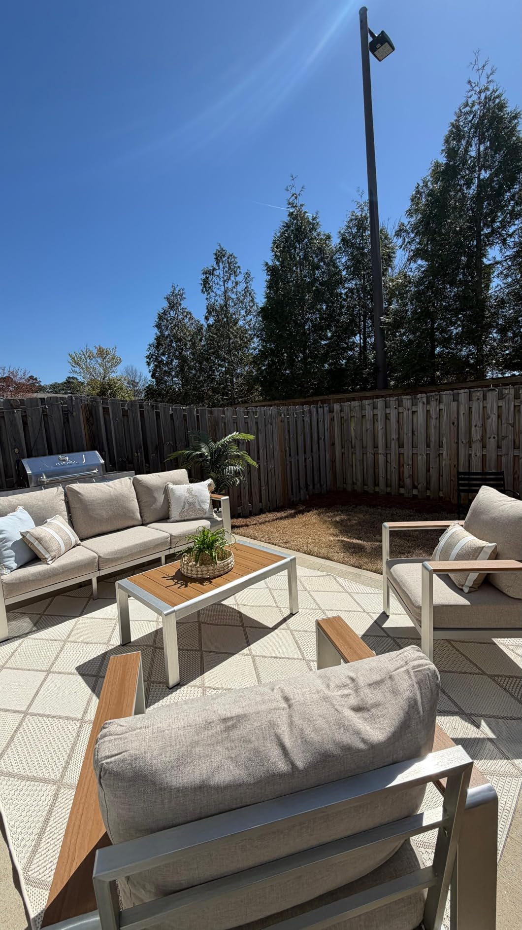 Aluminum Outdoor Patio Furniture Set with Coffee Table, 4 Piece Patio Conversation Sets with Washable Thick Cushions customer photo 2