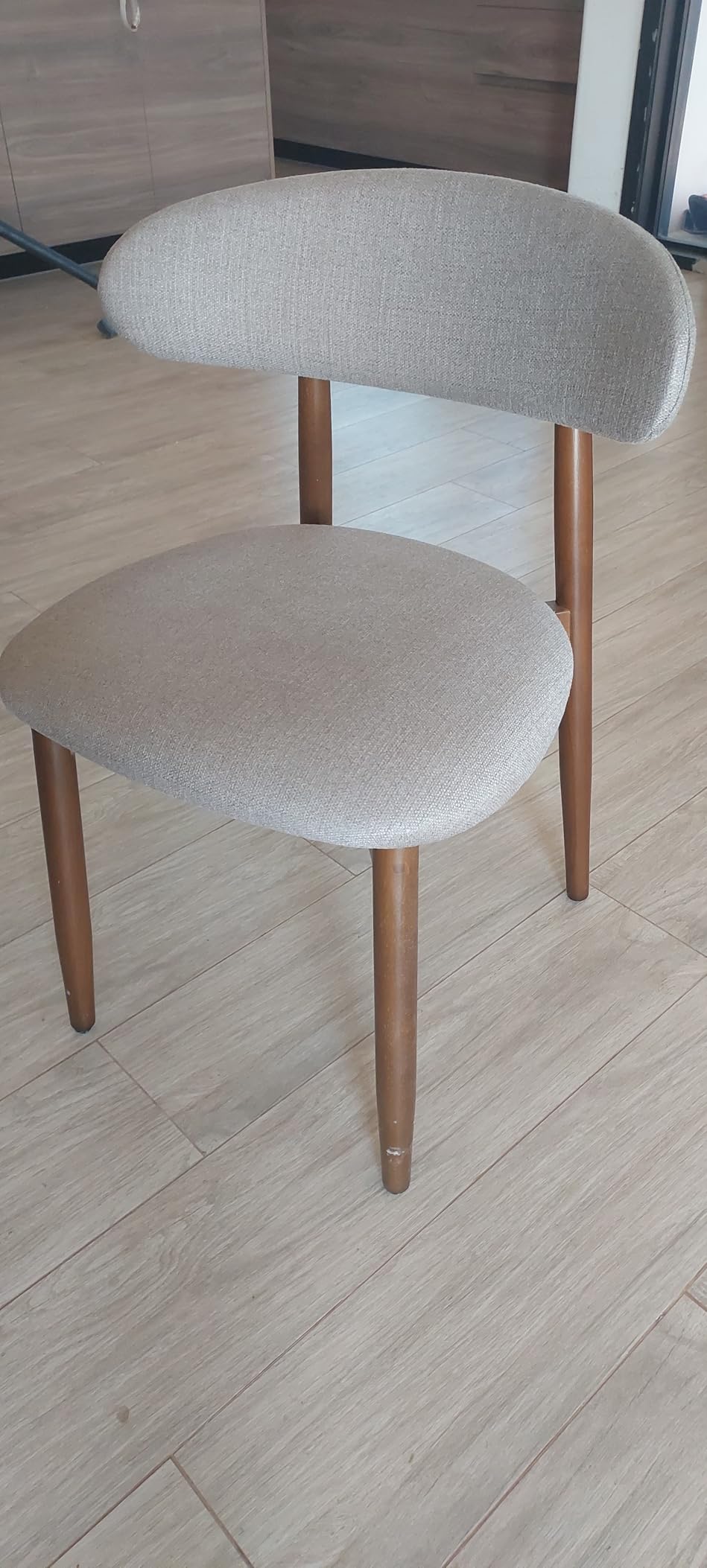 COLAMY Mid-Century Modern Wooden Dining Chair Set of 4, Indoor Upholstered Kitchen Chairs with 2.6