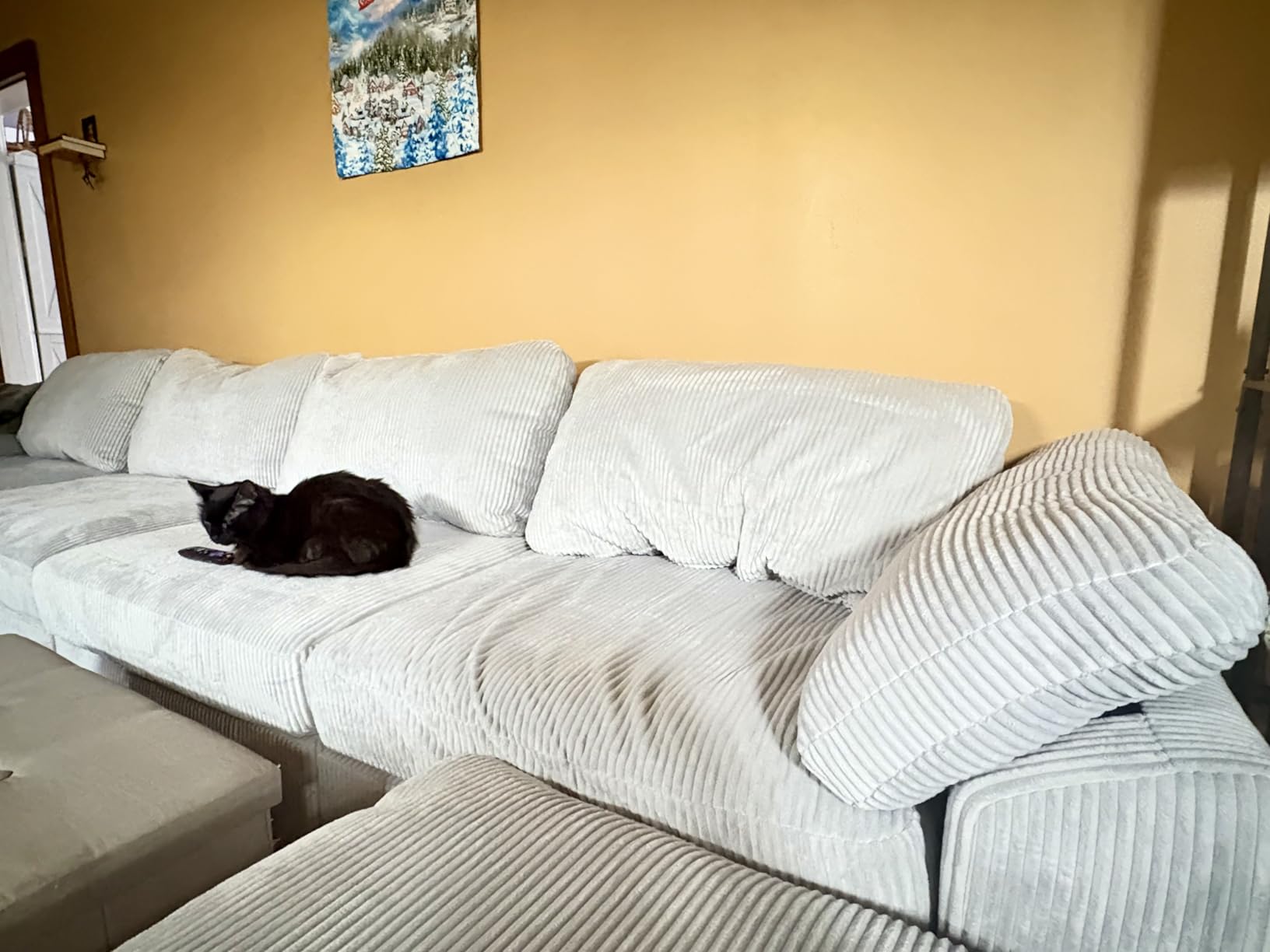 EASE MOOSE Oversized L Shape Sectional Modular Sofa, Wide Deep seat Sectional Sofa, FSC Certified Comfortable Chenille Grey Cloud Modular Sofa customer photo 2