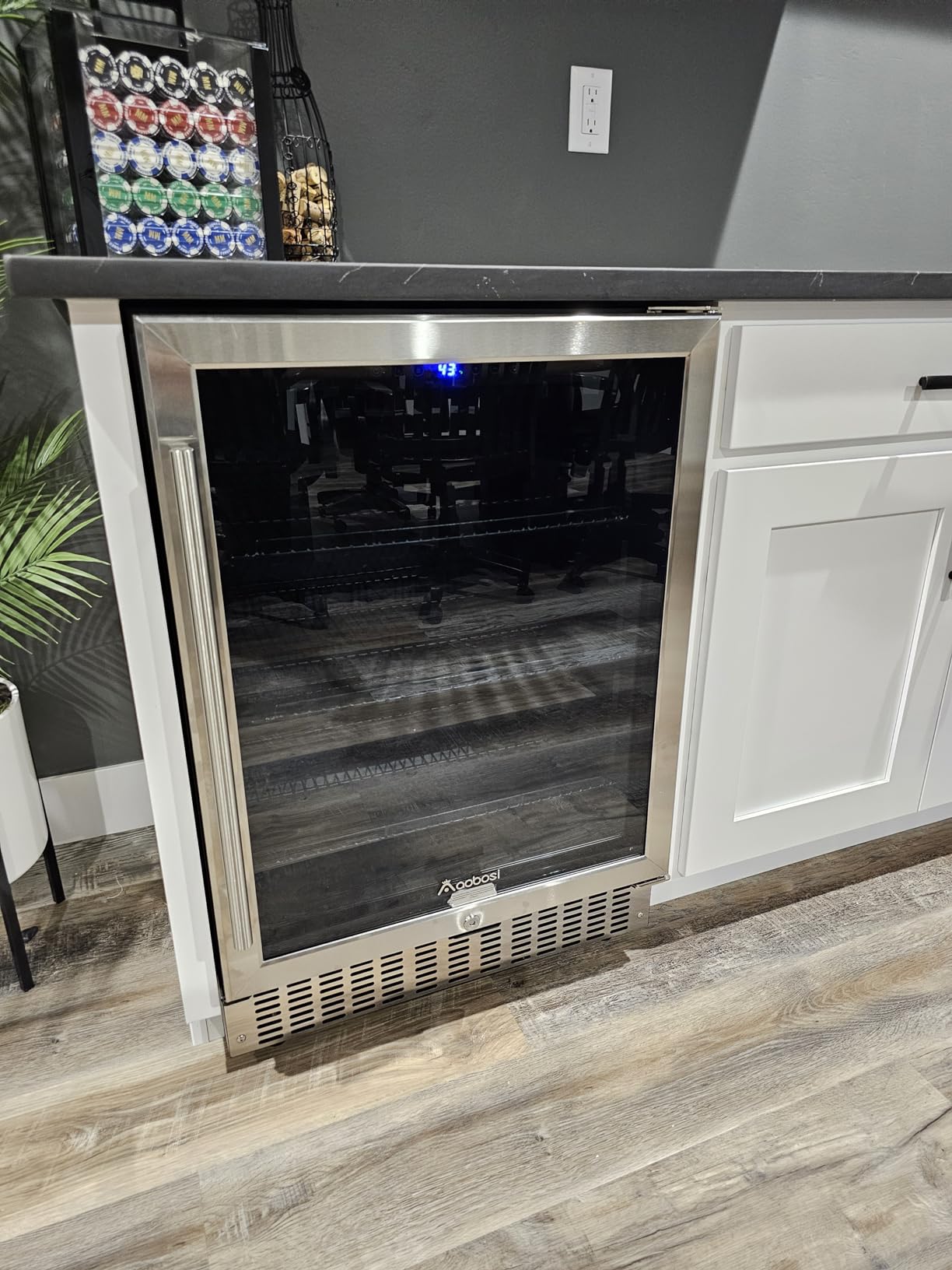 AAOBOSI 51 Bottle Wine Fridge, 24-Inch Dual Zone Wine Cooler Refrigerator, Built-In or Freestanding Under Counter Wine Fridge with Compressor, Digital Temperature Control, Low Noise for Home Bar customer photo 1