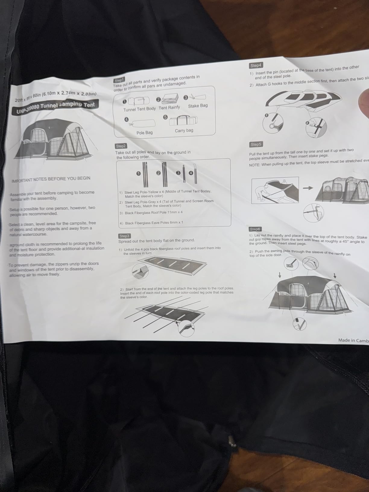 UNP Camping Tent 8 Person Waterproof Big Tunnel Tent with Screen Porch, Family Outdoor Large Tents for Camping 20' x 9' x 80in(H) customer photo 2