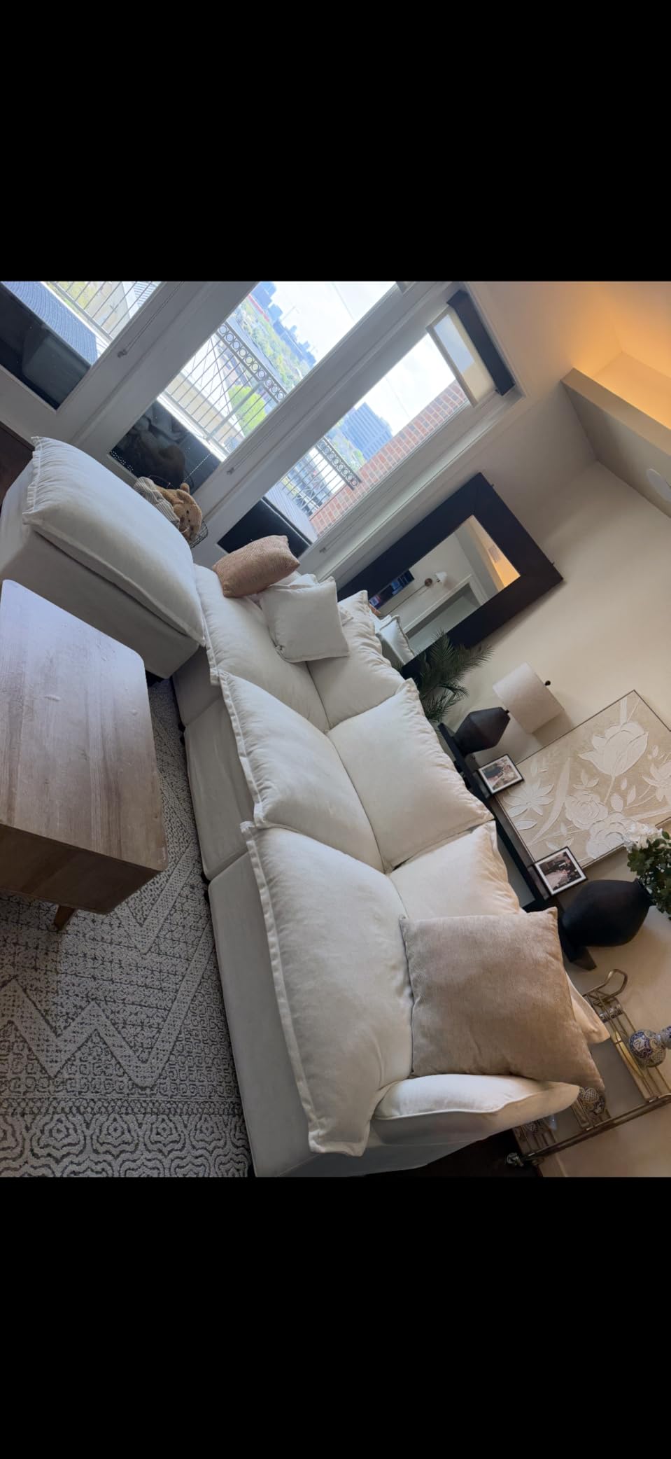 Waterproof Cloud Couch, 2 Seat L Shape Stain Resistant Modular Sectional Couch for Living Room, Deep Seat Sofas Cushion Covers Removable, Modern Down Fill Cloud Sectional Couches for Office Home, White customer photo 1