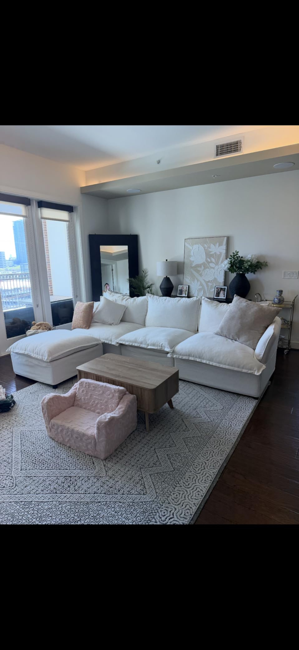 Waterproof Cloud Couch, 2 Seat L Shape Stain Resistant Modular Sectional Couch for Living Room, Deep Seat Sofas Cushion Covers Removable, Modern Down Fill Cloud Sectional Couches for Office Home, White customer photo 2