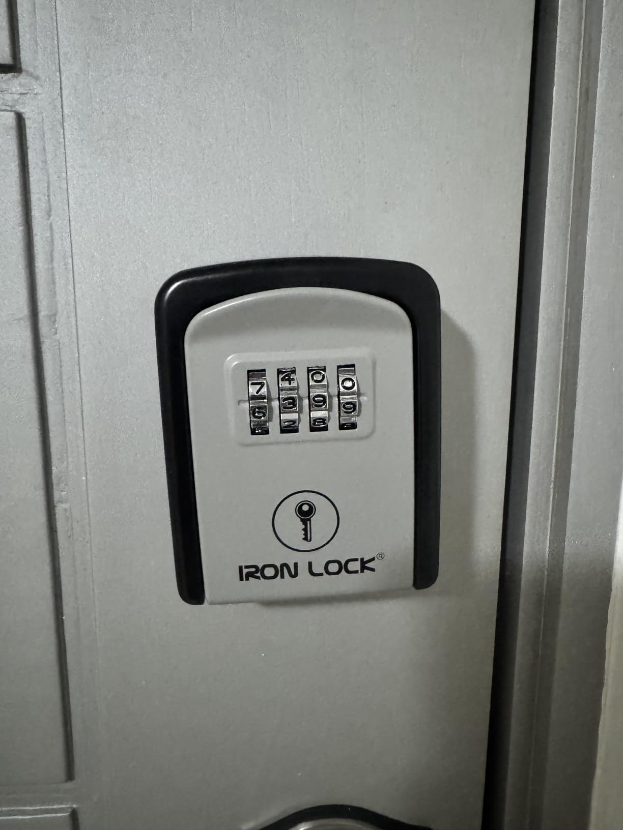 Iron Lock Key Lock Box Wall Mount - Medium Waterproof Heavy-Duty Metal Safe with 4-Digit Combination for Outdoor Access, Home Entry, Rentals and Airbnb Use customer photo 2