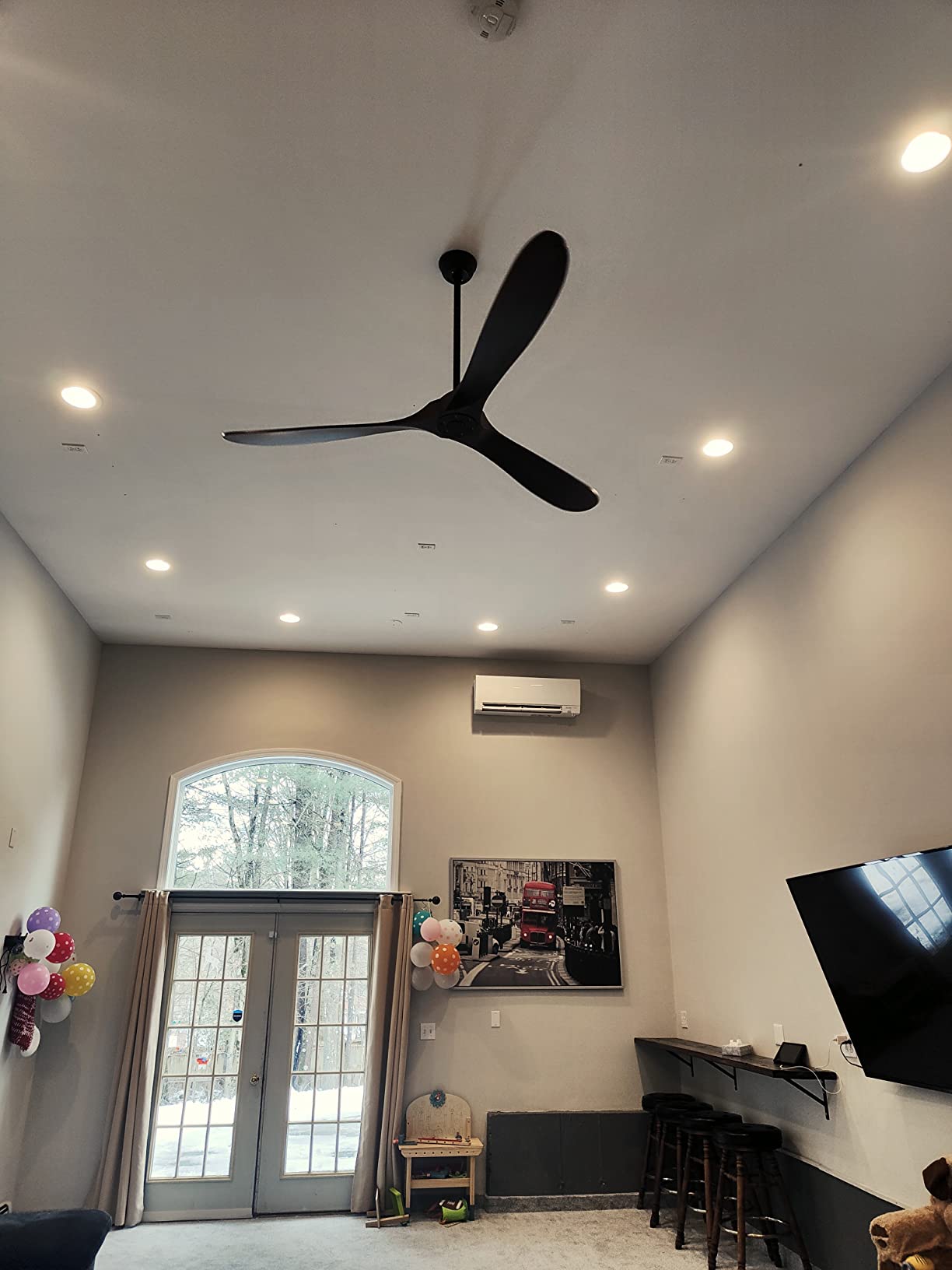 Obabala Black Outdoor Ceiling Fan, 52 in Ceiling Fans No Light with Remote Control, 3 Blades, 6 Speed Reversible DC Motor Modern for Patios, Living Room, Bedroom, Porch customer photo 2