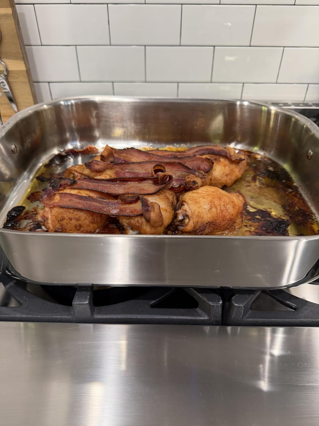 All-Clad Specialty Stainless Steel Roaster and Nonstick Rack 16x13x5 Inch Oven Broiler Safe 600F Roaster Pan, Silver customer photo 2