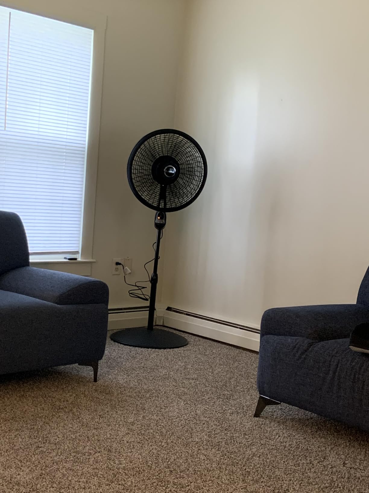 Lasko Oscillating Cyclone Pedestal Fan, Adjustable Height, Timer, Remote Control, 3 Speeds, for Bedroom, Living Room, Home Office, 18 Inch, Black, 1843 customer photo 1