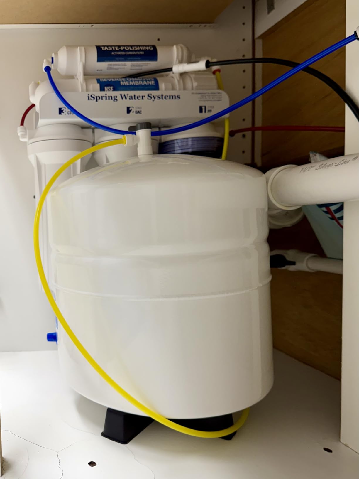 iSpring RCC7, NSF Certified, High Capacity Under Sink 5-Stage Reverse Osmosis Water Filter, RO Drinking System, 75 GPD, Brushed Nickel Faucet customer photo 1