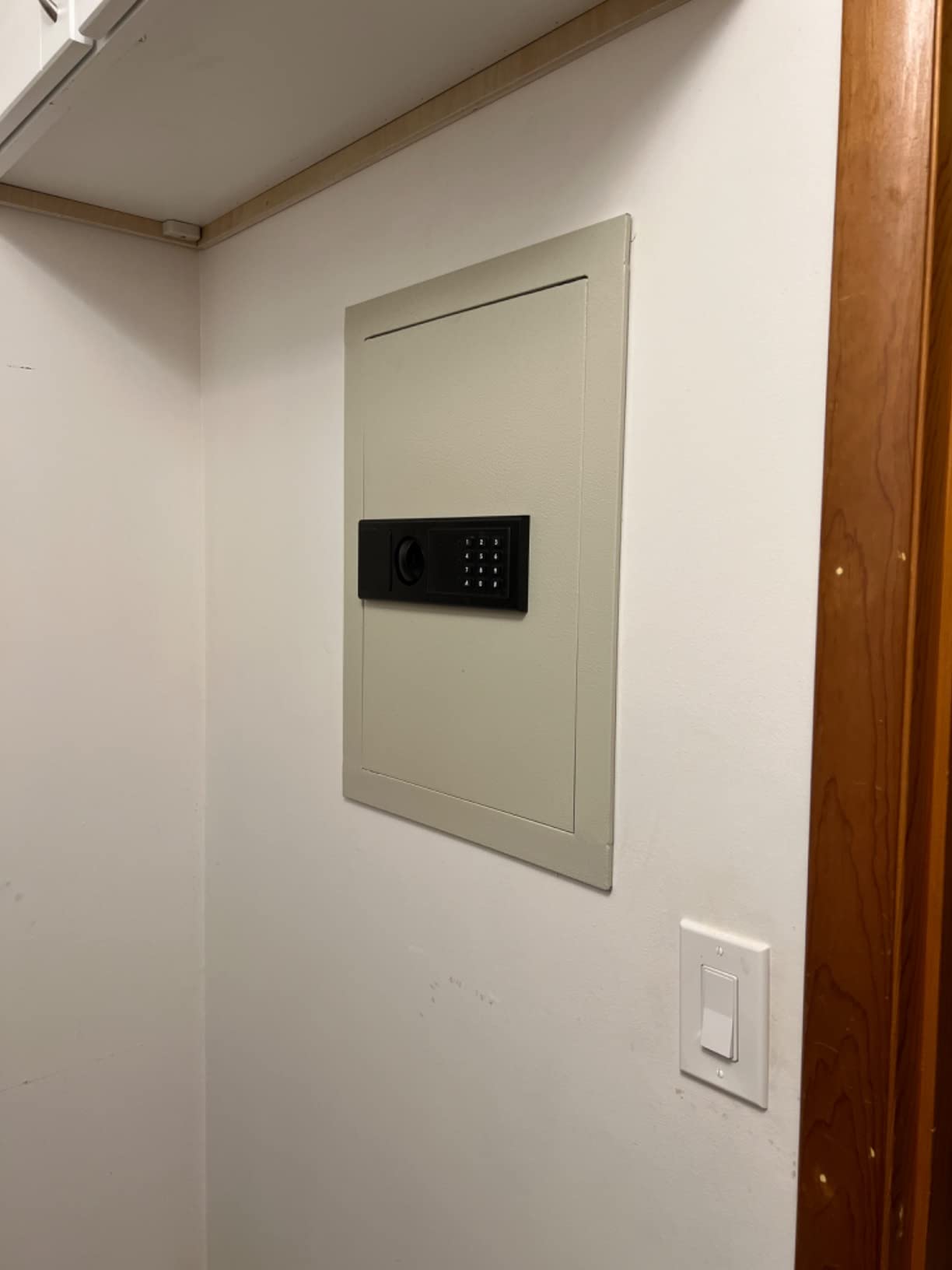 In-Wall Safe - Home or Business Safe with LED Keypad and 2 Manual Override Keys - Protects Cash, Jewelry, Passports, and More by Paragon Safes (Cream) customer photo 1