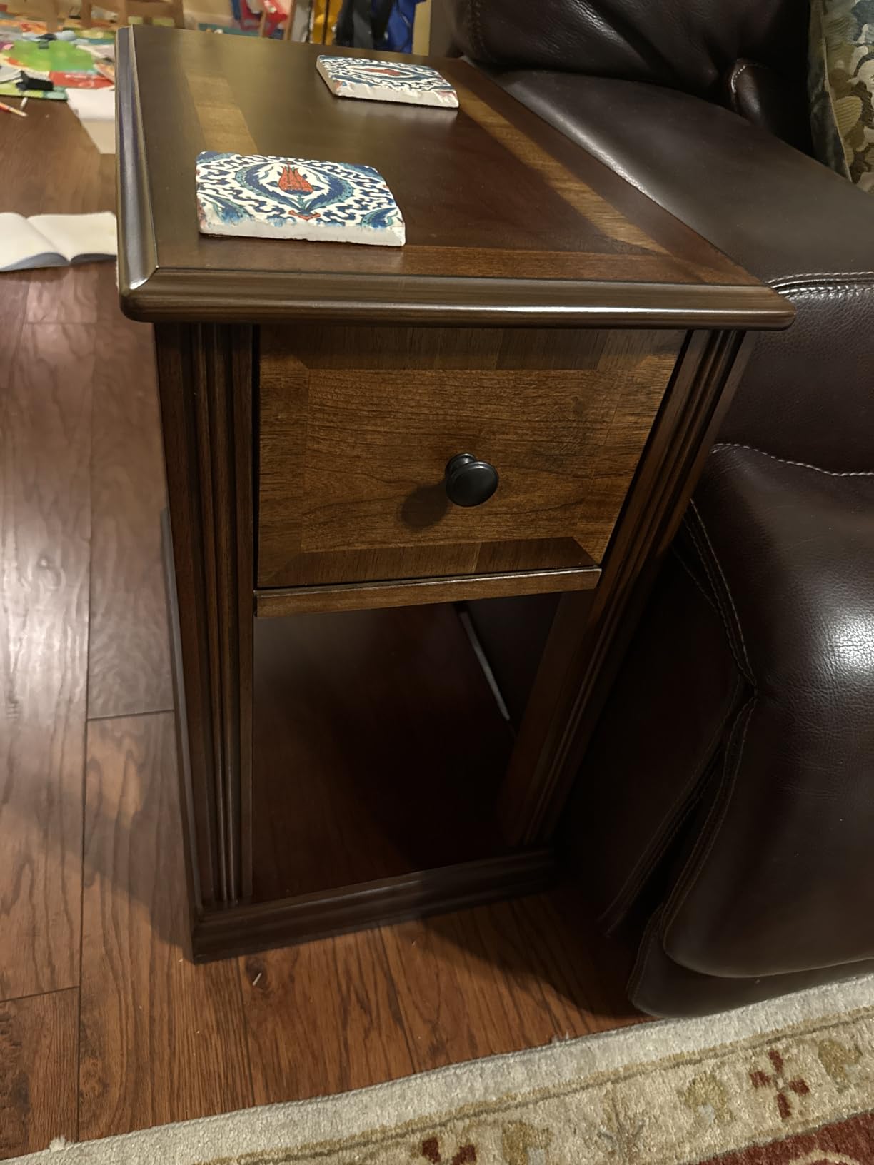 Signature Design by Ashley Breegin Chair Side End Table, 1 Drawer, 1 Fixed Shelf, Brown customer photo 2