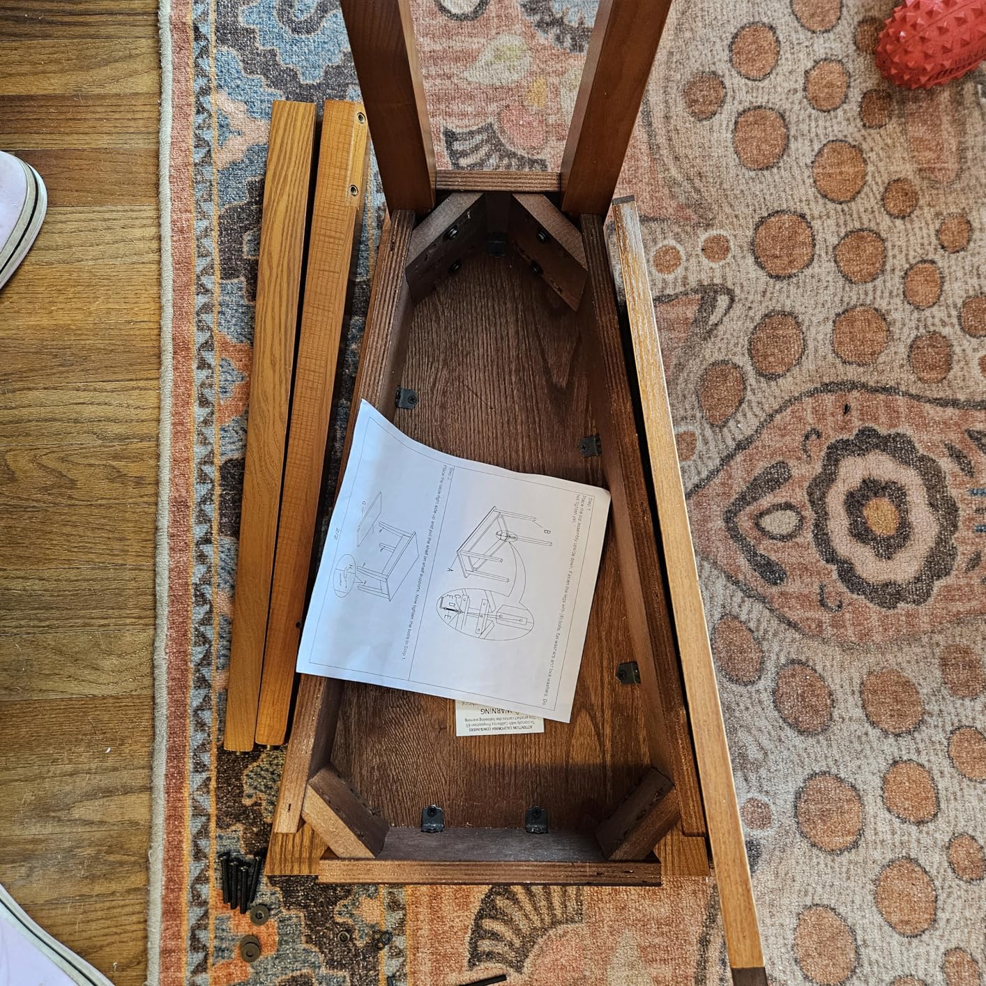 Leick Home Slate End Table, Solid Wood, Narrow Wedge Shape, Slate Tile Insets, Bottom Display Shelf, Rustic Oak, 23.5 in. L x 17 in. W x 24 in. H customer photo 2