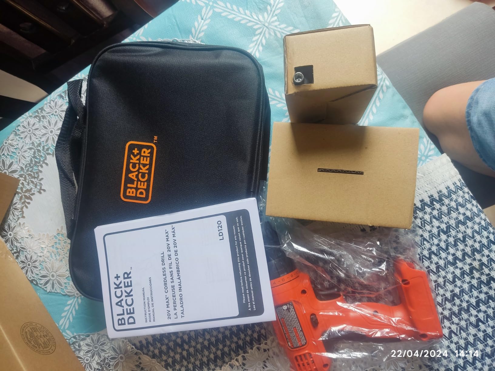BLACK+DECKER 20V MAX* POWERCONNECT Cordless Drill Driver Kit with Drill Bit Set and Sockets, 100 pc. Tool Kit for Home, Battery and Charger Included, Orange (BDC120VA100) customer photo 1