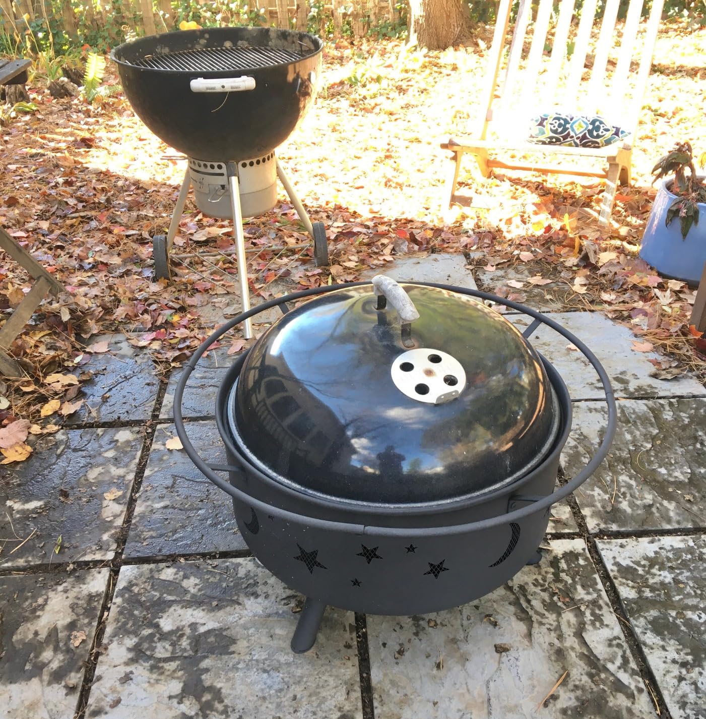 Sunnydaze Cosmic 30-Inch Patio Fire Pit for Outside - Outdoor Wood-Burning Fire Pit with Grill Grate, Spark Screen, and Fireplace Poker customer photo 2