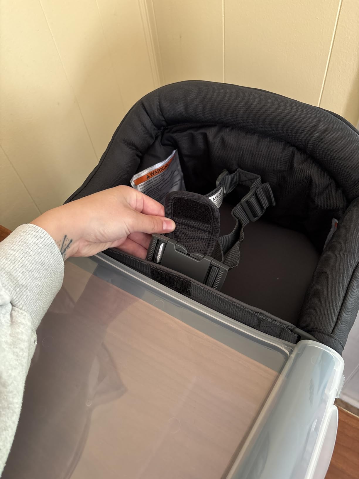Inglesina Fast Table Chair, Cream - Portable Baby High Chair - for Babies and Toddlers up to 37 lbs - Collapsible Design - Fits Tables 0.8 to 3.5 Inches Thick customer photo 1