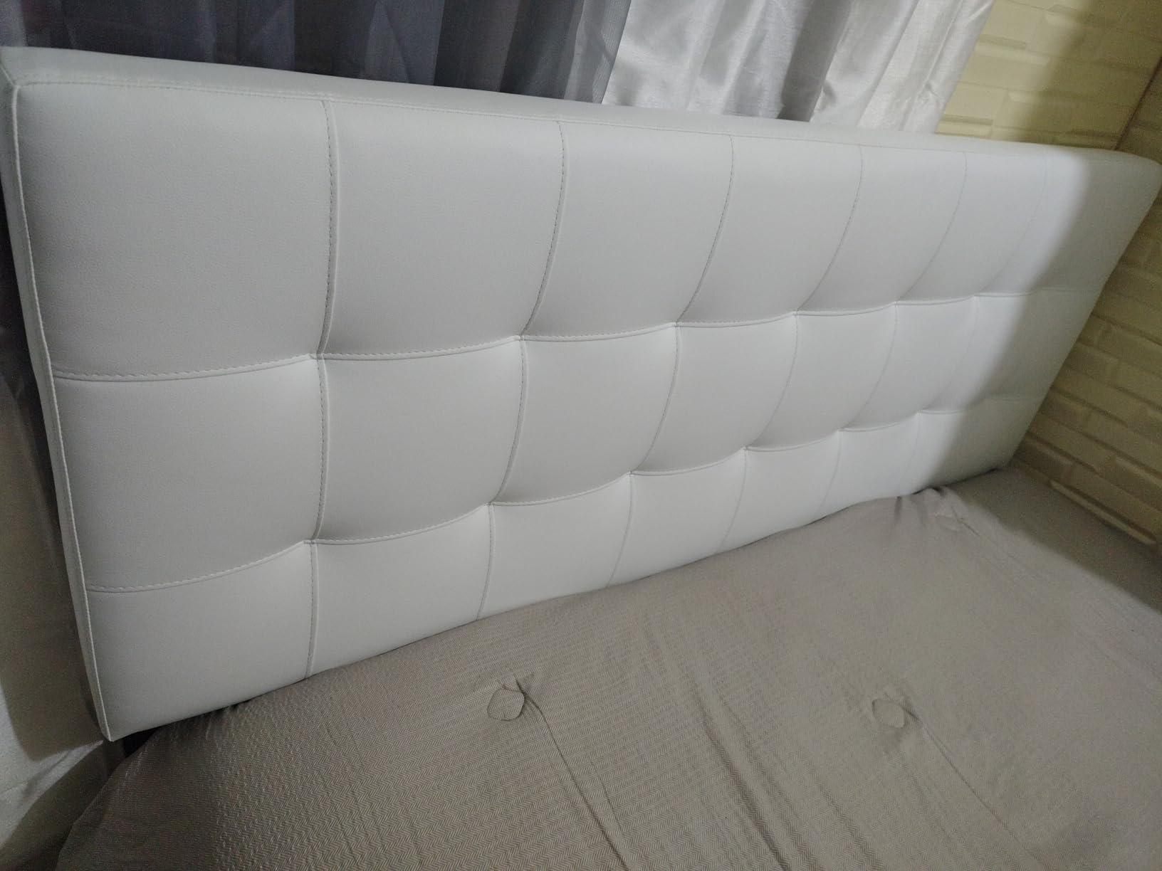 Modway Lily Tufted Faux Leather Upholstered Full Headboard in White customer photo 2