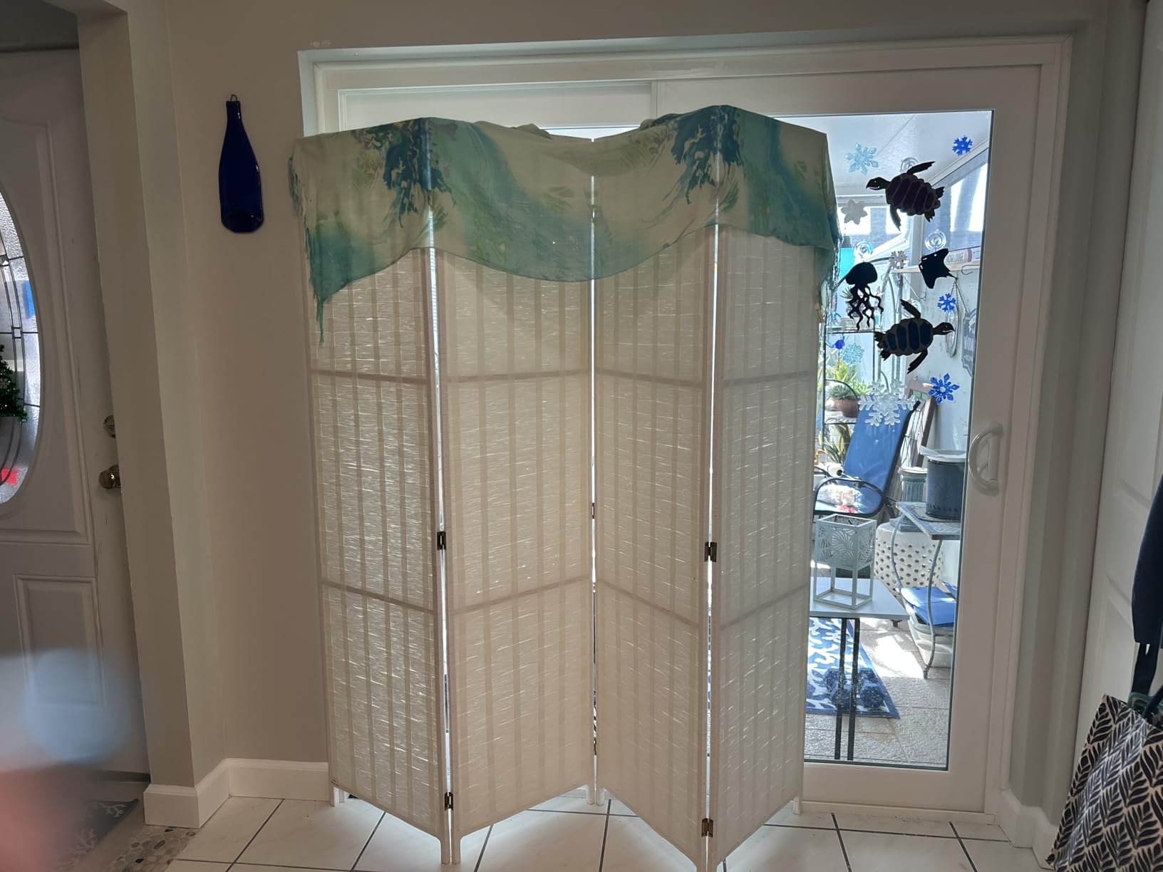 FDW Room Divider 6FT Wall Divider Wood Screen 4 Panels Wood Mesh Hand-Woven Design Room Screen Divider Indoor Folding Portable Partition Screen customer photo 1