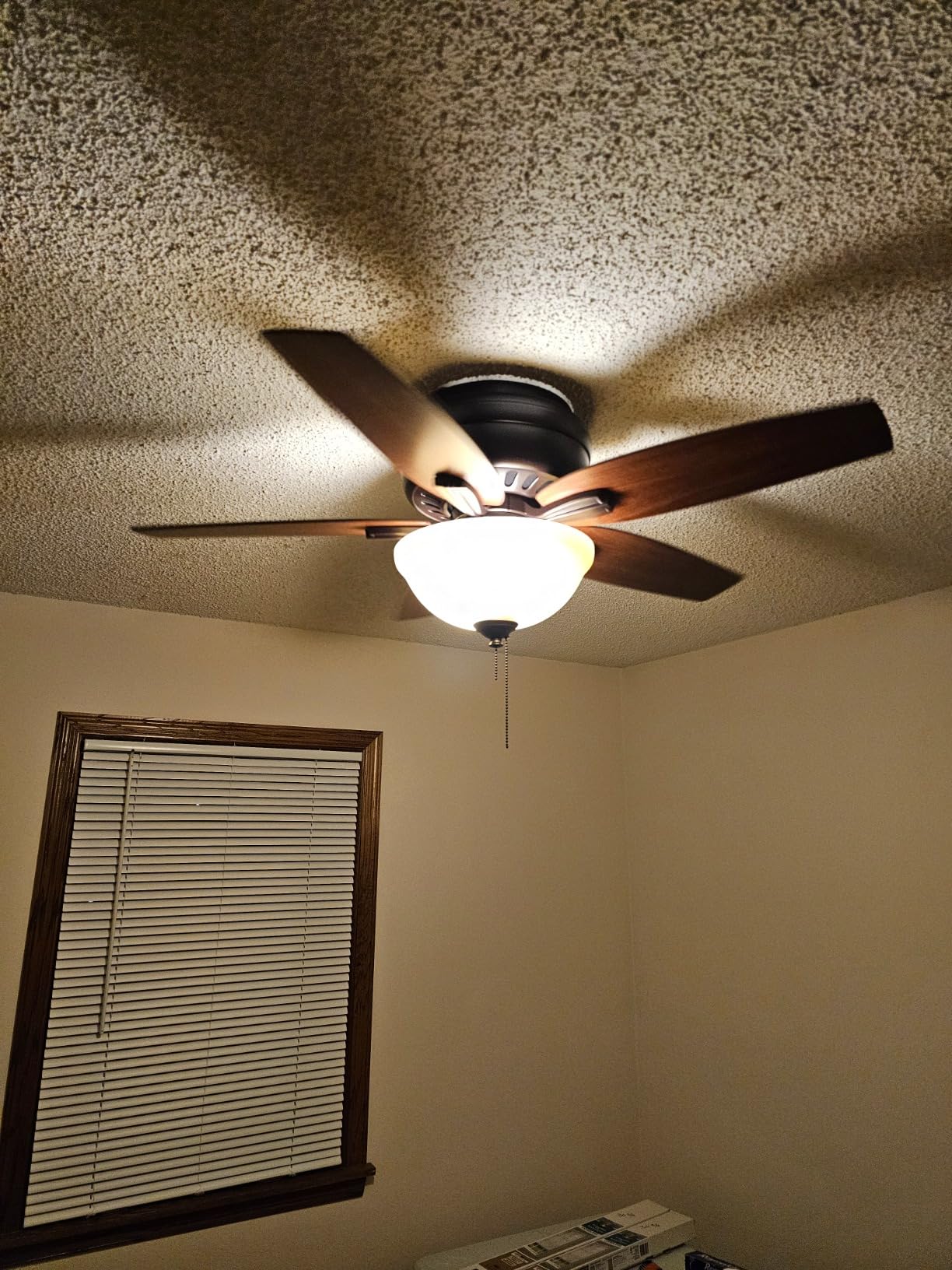 Hunter 52 inch Indoor Ceiling Fan with LED Light - Ceiling Fan with Pull Chain, For Bedroom or Living Room, Low Profile Flush Mount, No Remote, 5 Blades, Includes Bulbs- Newsome 53315, Brushed Nickel customer photo 2