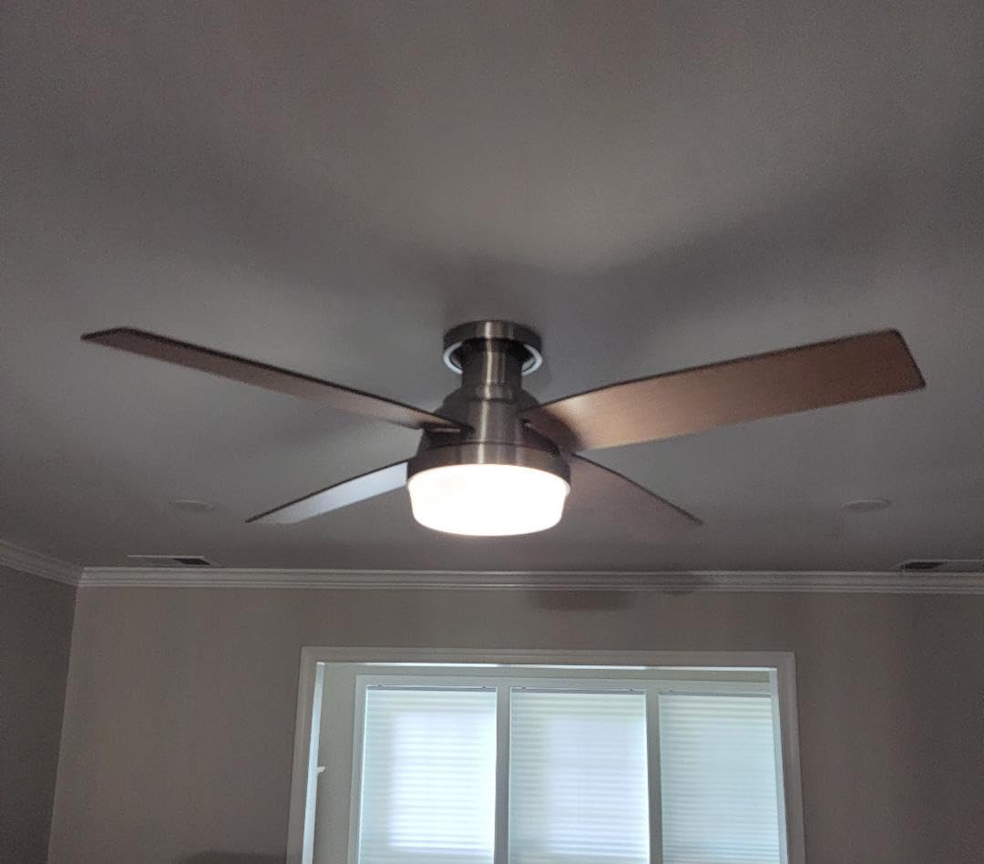 Hunter 44 inch Indoor Ceiling Fan with LED Light and Remote Control - White Modern Ceiling Fan customer photo 1