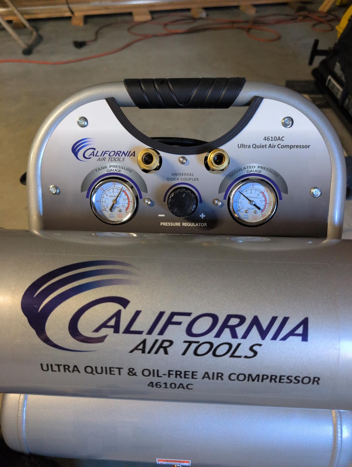 California Air Tools CAT-4610AC Ultra Quiet & Oil-Free 1.0 hp 4.6 gallon Aluminum Twin Tank Electric Portable Air Compressor, Silver customer photo 1