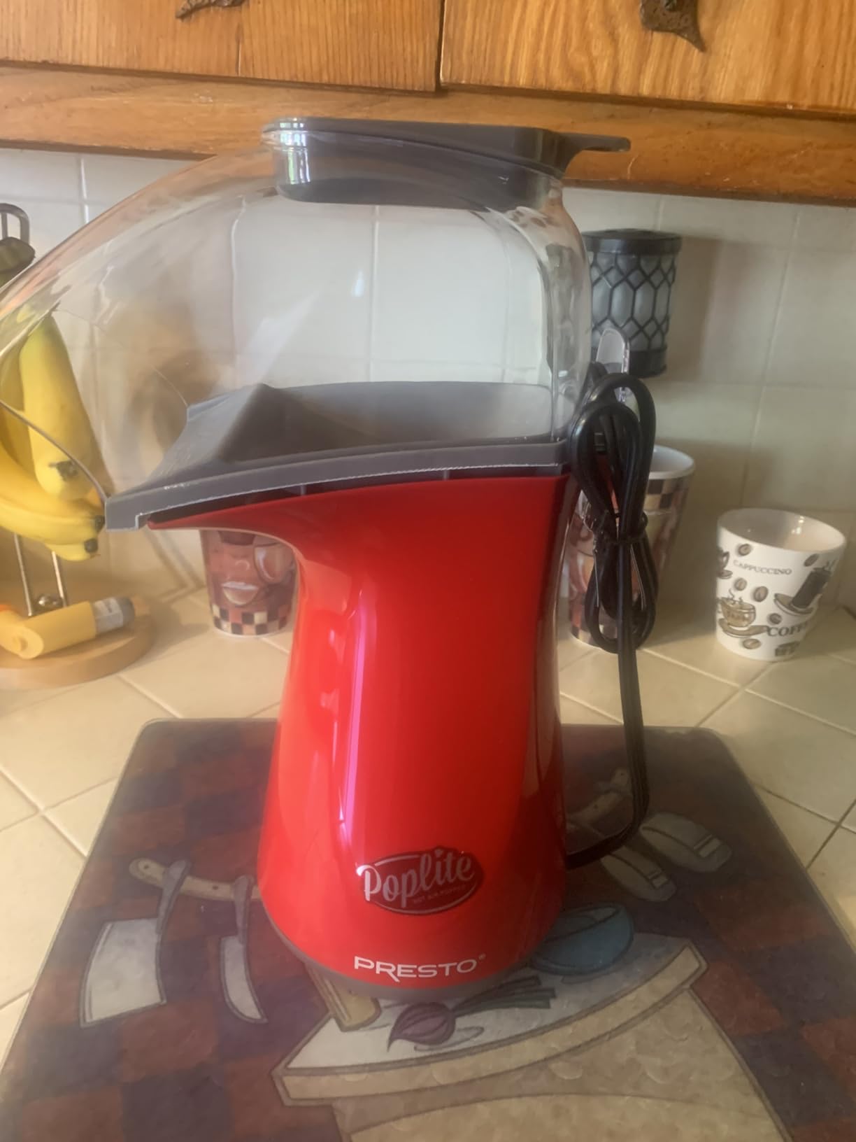 Presto 04863 Poplite Hot Air Popcorn Popper - Built-In Measuring Cup + Melts Butter, Easy to Clean, Built-In Cord Wrap, 18 Cups, Red customer photo 2