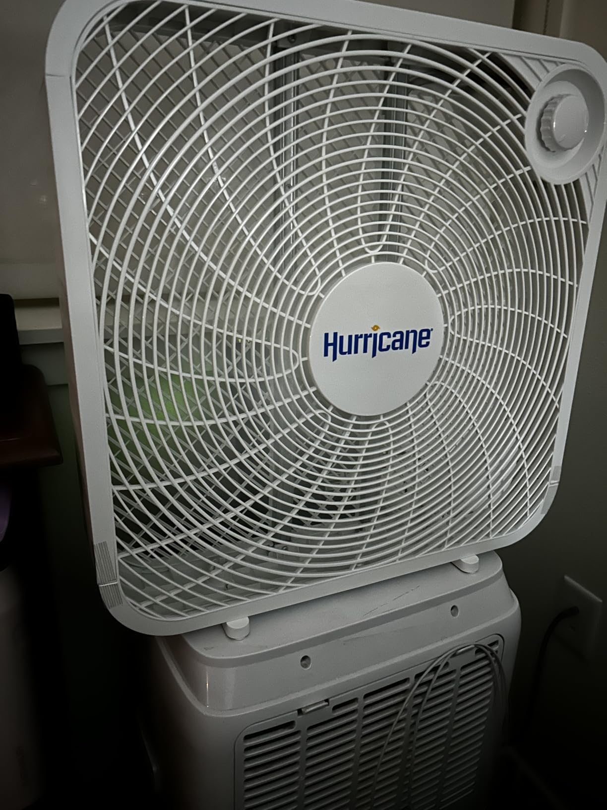 Hurricane Classic Floor Mount Box Fan w/ 3 Quiet Speeds, White, 20