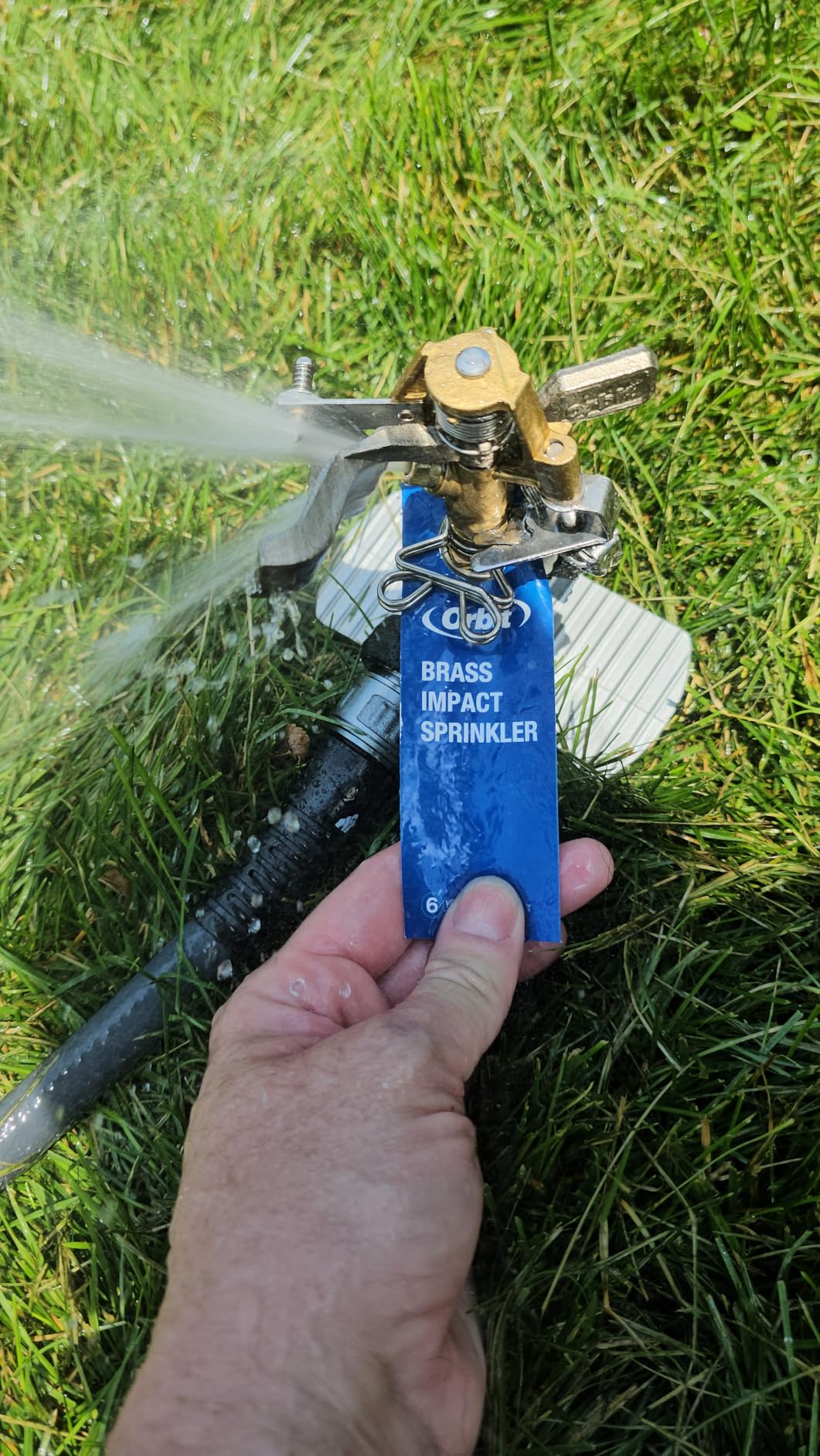 Orbit Lawn Sprinkler 56946 | Heavy‑Duty Brass Impact Head | Adjustable 360° Coverage | Up to 90 ft Diameter | Zinc Spike Base | Durable Outdoor Watering customer photo 2