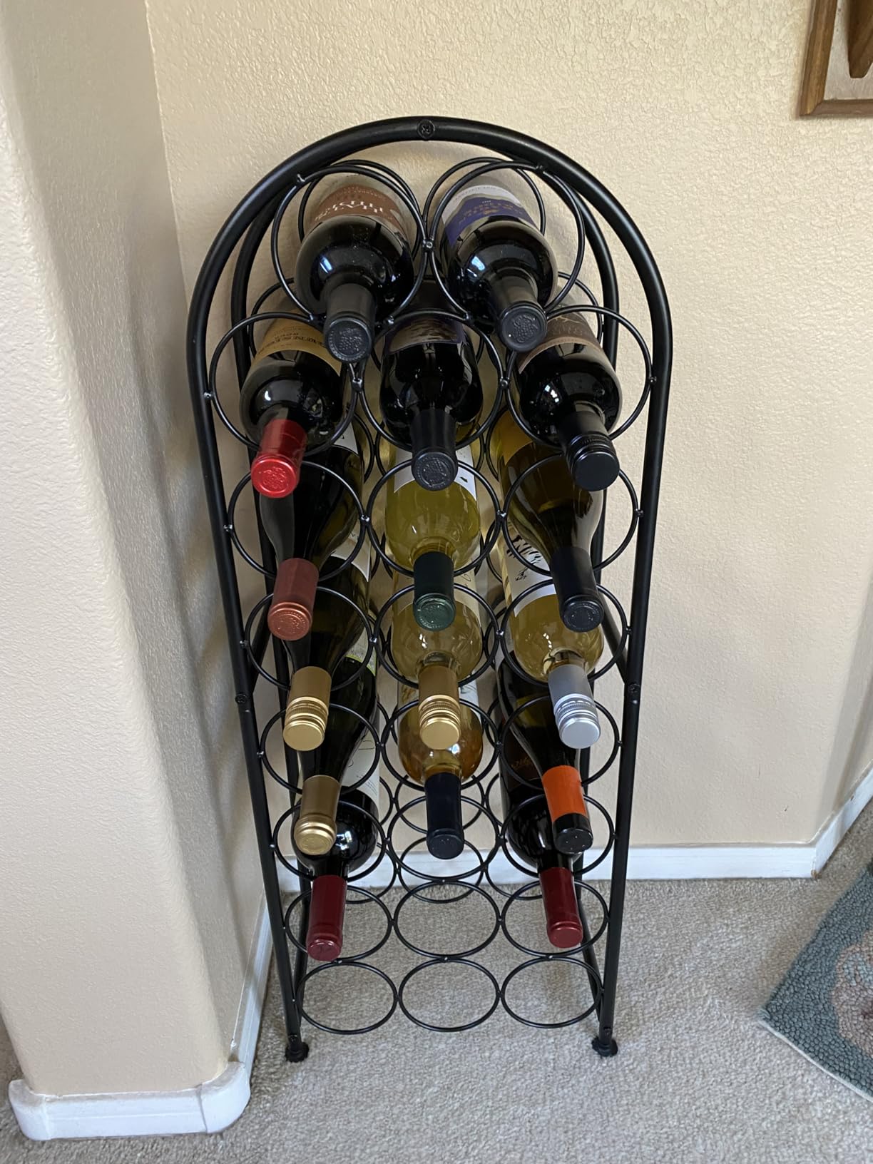 PAG-Mass 23 Bottles Arched Freestanding Floor Metal Wine Rack Wine Bottle Holders Stands, Black customer photo 1