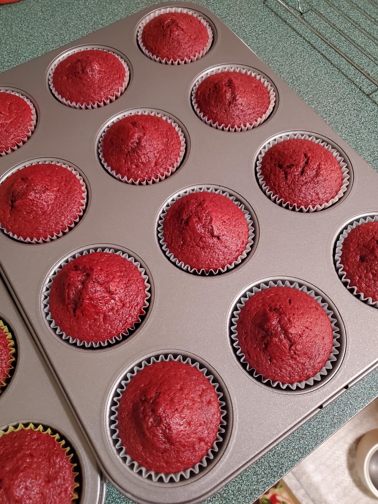 Amazon Basics Nonstick Muffin Pan, Set of 2, 12 Cups, Gray customer photo 2