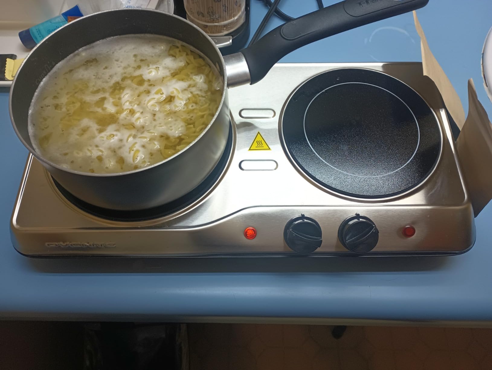 OVENTE Countertop Infrared Double Burner, 1700W Electric Hot Plate and Portable Stove with 7.75