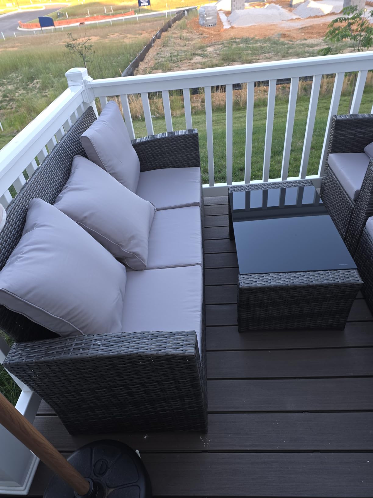 Wisteria Lane Patio Furniture Set, Wicker Outside Outdoor Furniture for All Weather, Patio Sofa with High Backrest Support and Wide Armrest for Backyard, Balcony, Deck, Porch, Brown customer photo 1