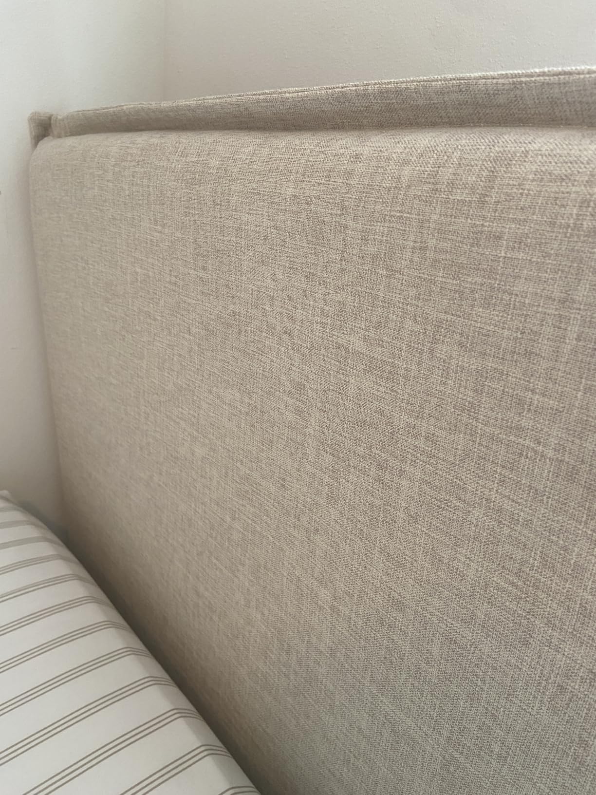 Modway Camille Linen Fabric Upholstered Queen Headboard in Beige with French Piping customer photo 2