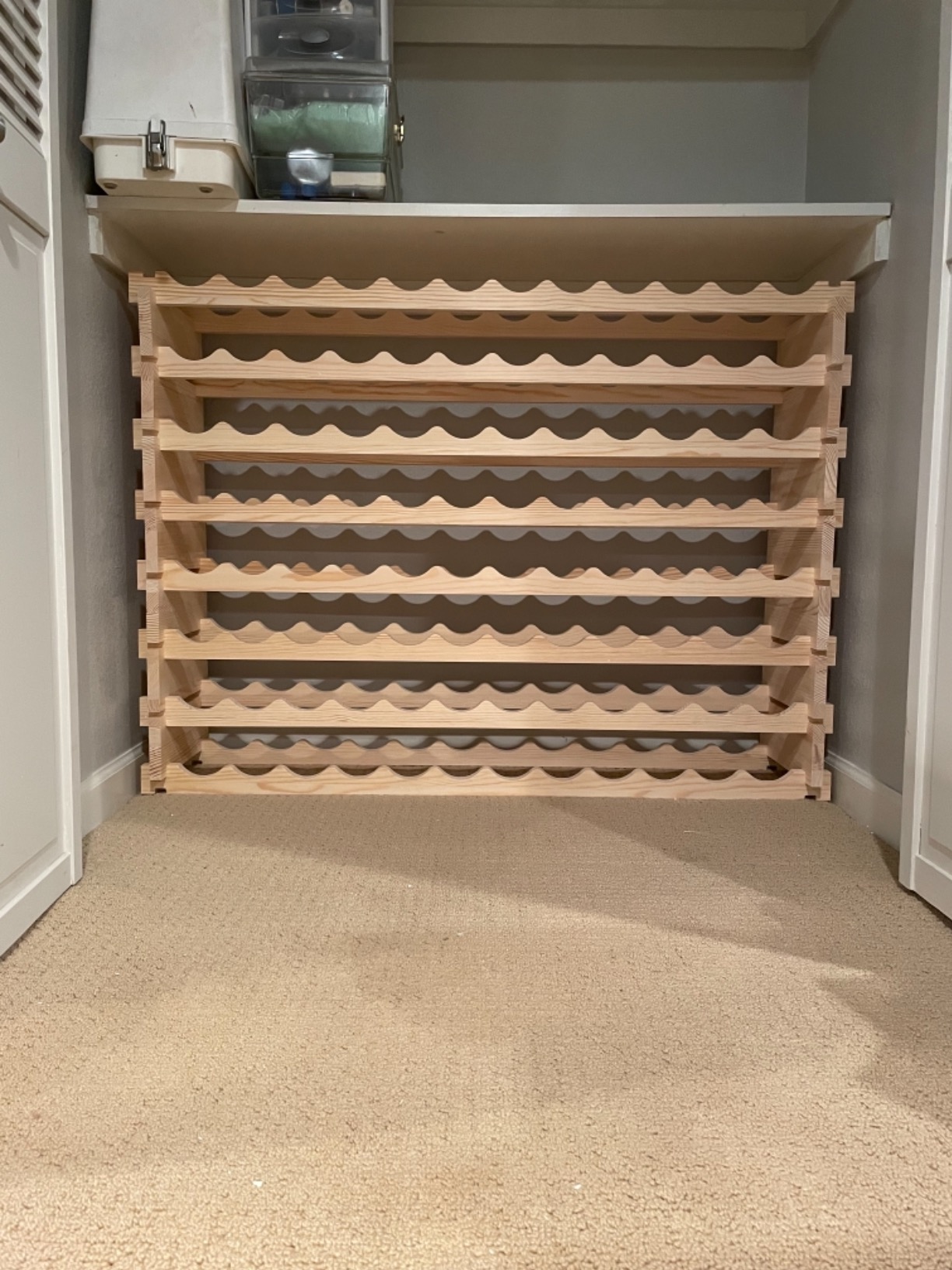 96 Bottles Stackable Modular Wine Rack, 8-Tier Wooden Wine Storage Rack Freestanding Wine Holder Display Shelves, Wobble-Free Shelves, Solid Wood customer photo 2