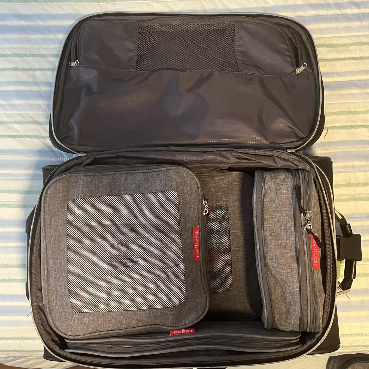 LeanTravel Premium Compression Packing Cubes for Travel - Suitcase Organizer Bags with Double Zipper & Breathable Mesh Panel - Space Saving Carry On Luggage Essentials (6-Pack Black) customer photo 1