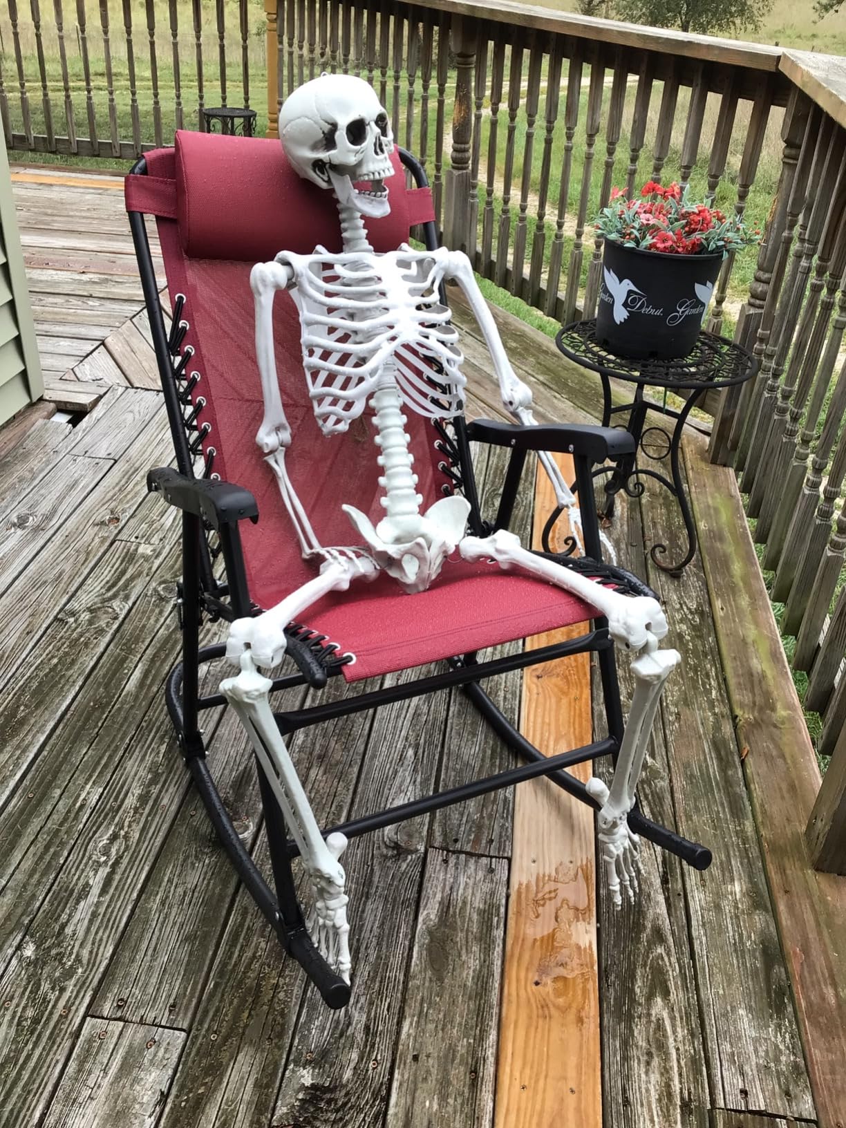 Amazon Basics Outdoor Portable Folding Rocking Chair with Headrest, Ergonomic Design customer photo 2