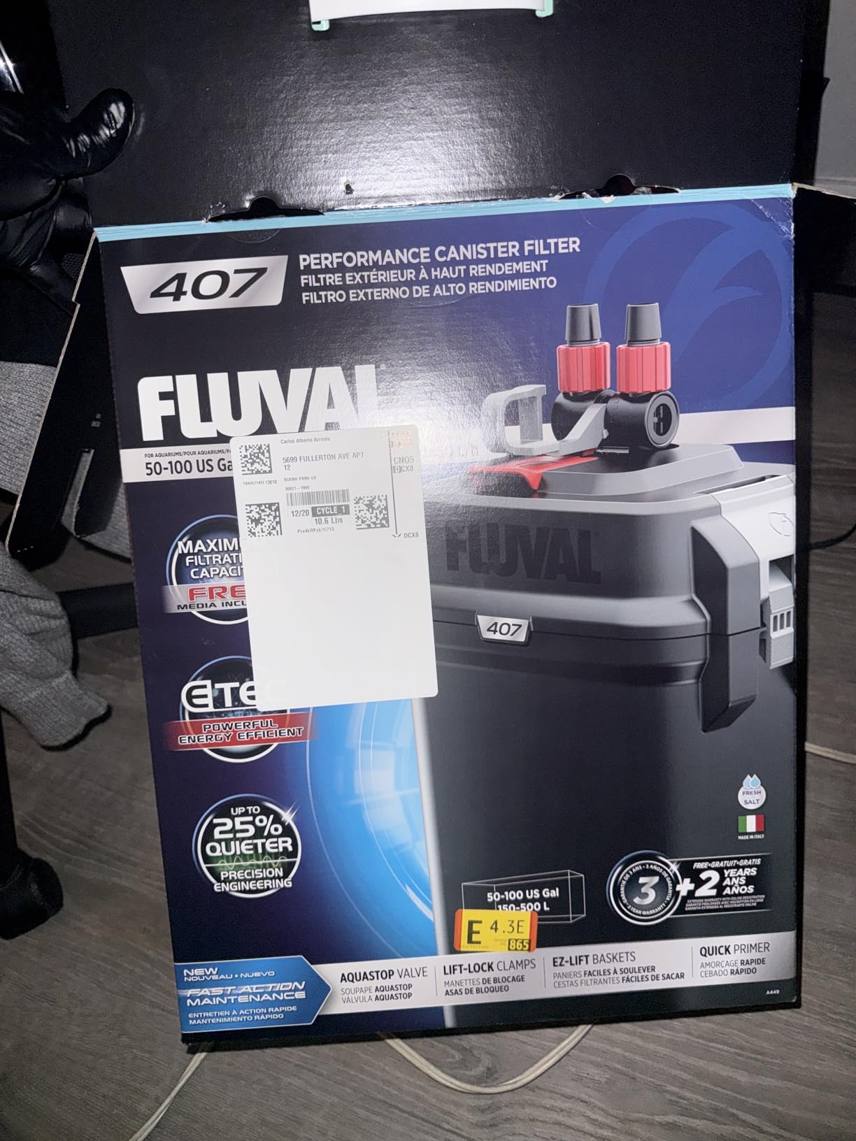 Fluval 407 Performance Canister Filter - For Aquariums Up To 100 Gallons customer photo 1