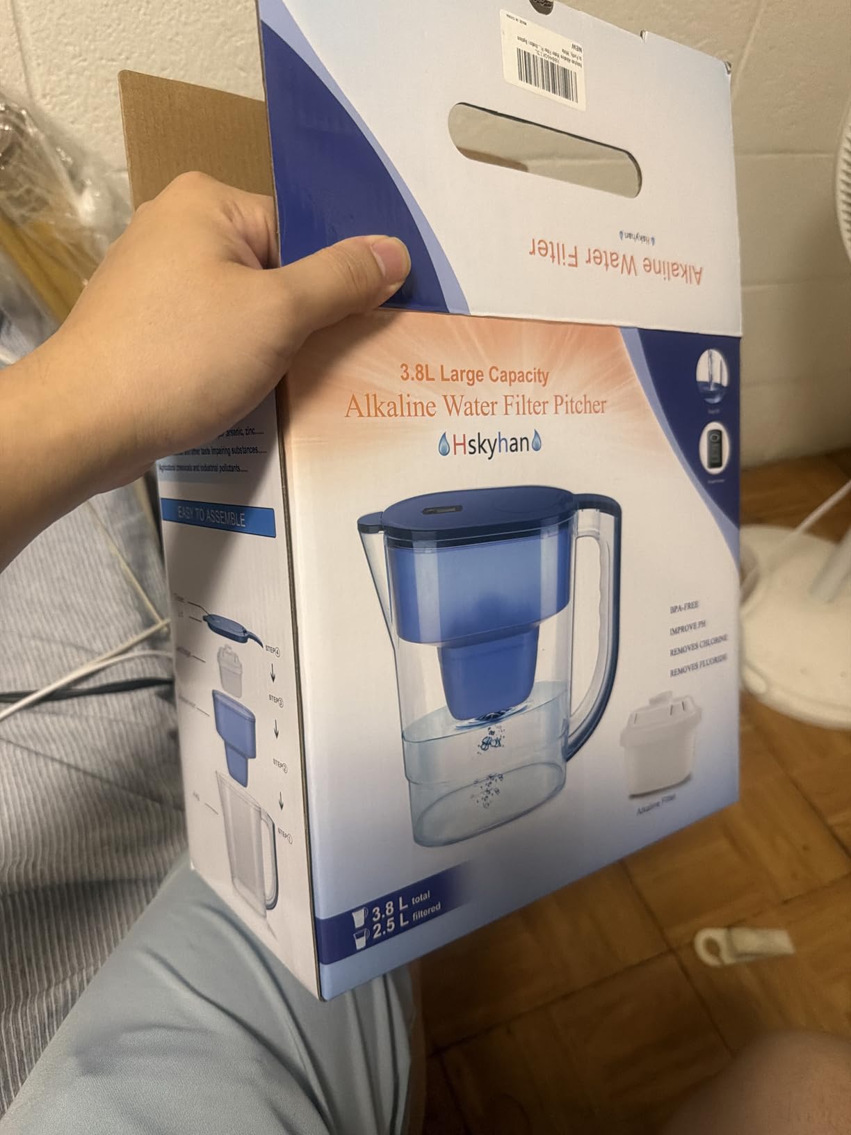 Hskyhan Alkaline Water Filter Pitcher - 3.5 Liters Improve PH, 2 Filters Included, BPA Free, 7 Stage Filteration System to Purify customer photo 1