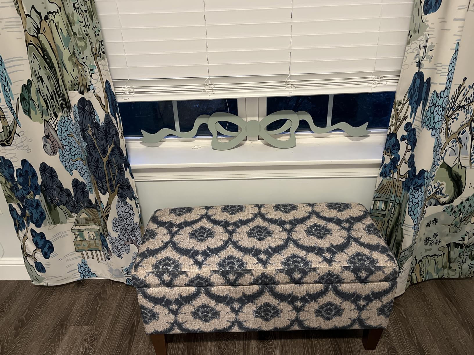 HomePop Large Decorative Storage Bench - Antiqued Blue customer photo 1