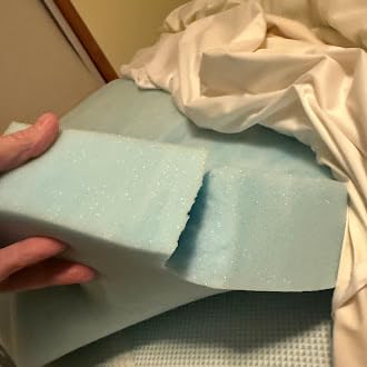 Sure2Sleep Gel Swirl Memory Foam Mattress Topper - 3 Inch, Pressure Relieving, Cooling Comfort - Made in the USA & CertiPUR-US Certified - Softens Firm Beds and Extends Mattress Life - Queen Size customer photo 2
